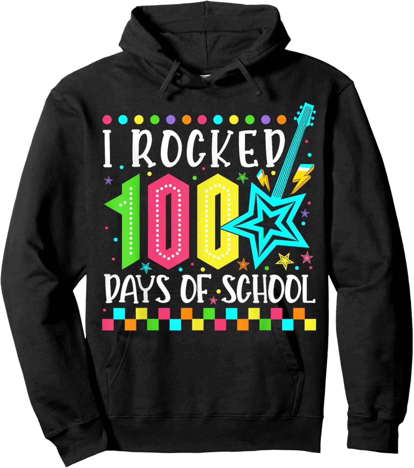 I Rocked 100 Days Of School Happy 100th Day Teacher Kids Hoodie - Hoodie | Black