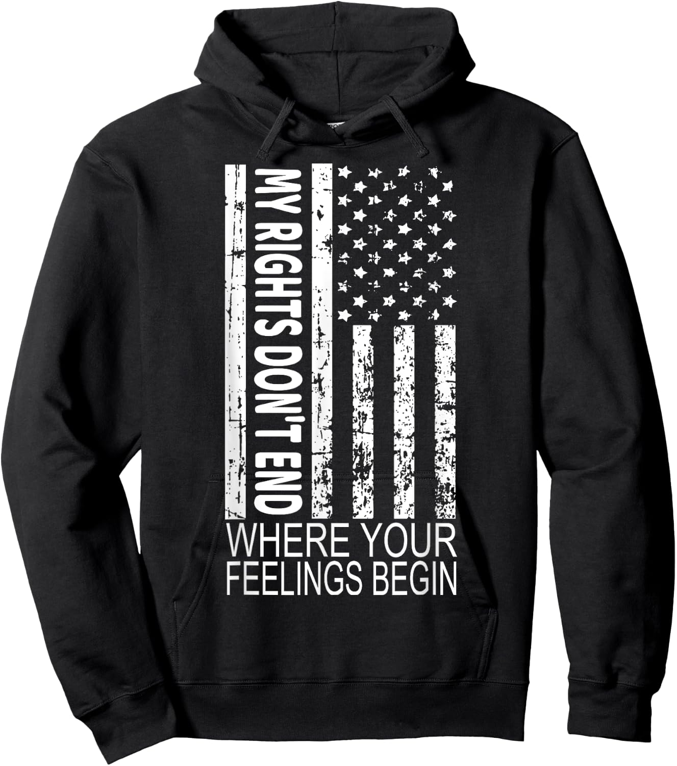 My Rights Don't End Where Your Feelings Begin US Flag Hoodie - Hoodie | Black