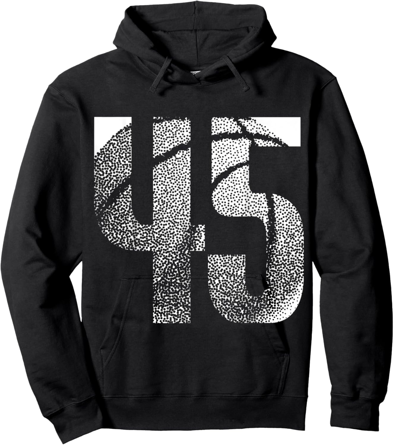 45th Birthday Men Basketball Player Basketball 45 Years Old Hoodie - Hoodie | Black
