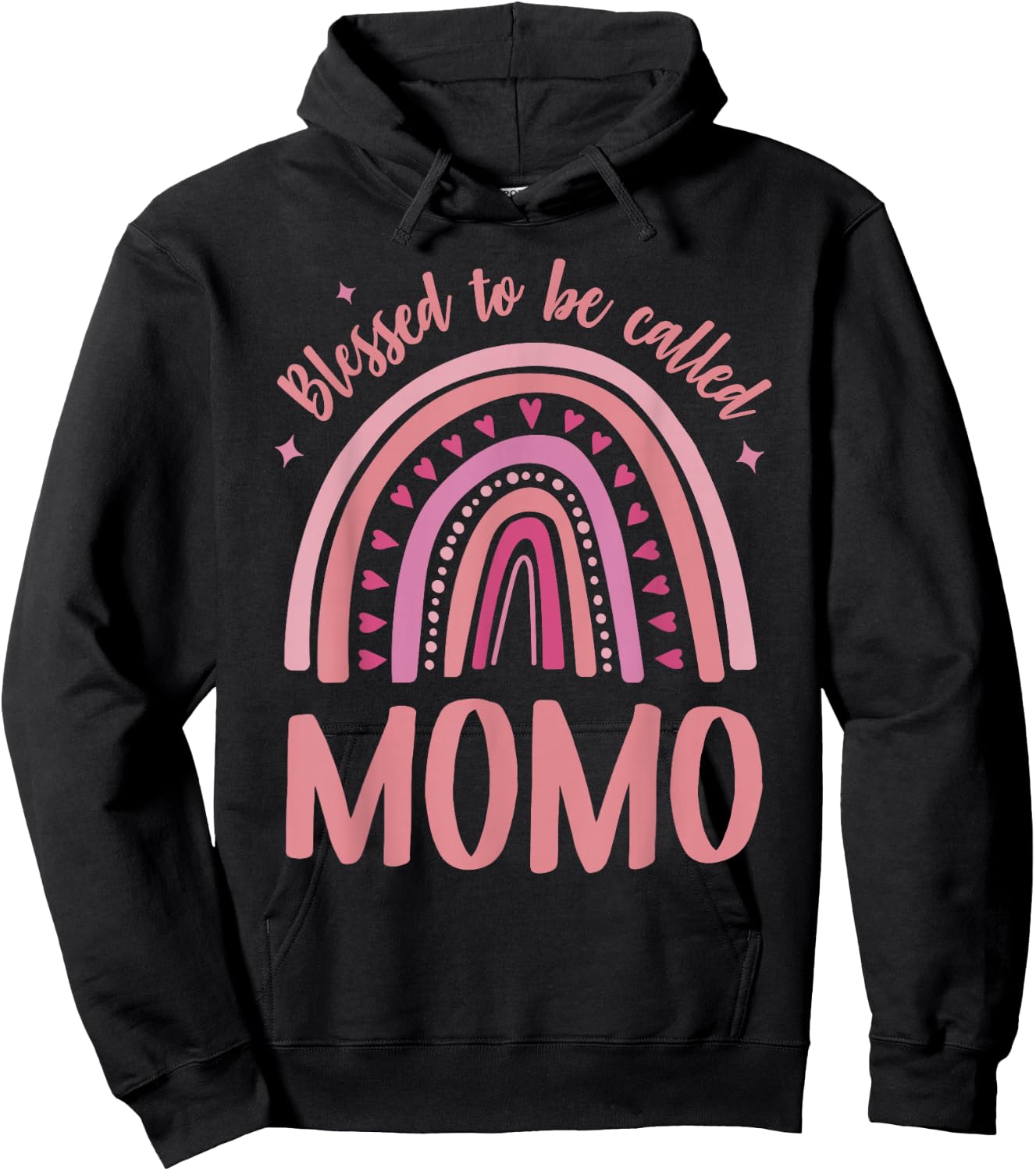 Momo for Grandma Women Mother's Day Blessed Momo Hoodie - Hoodie | Black