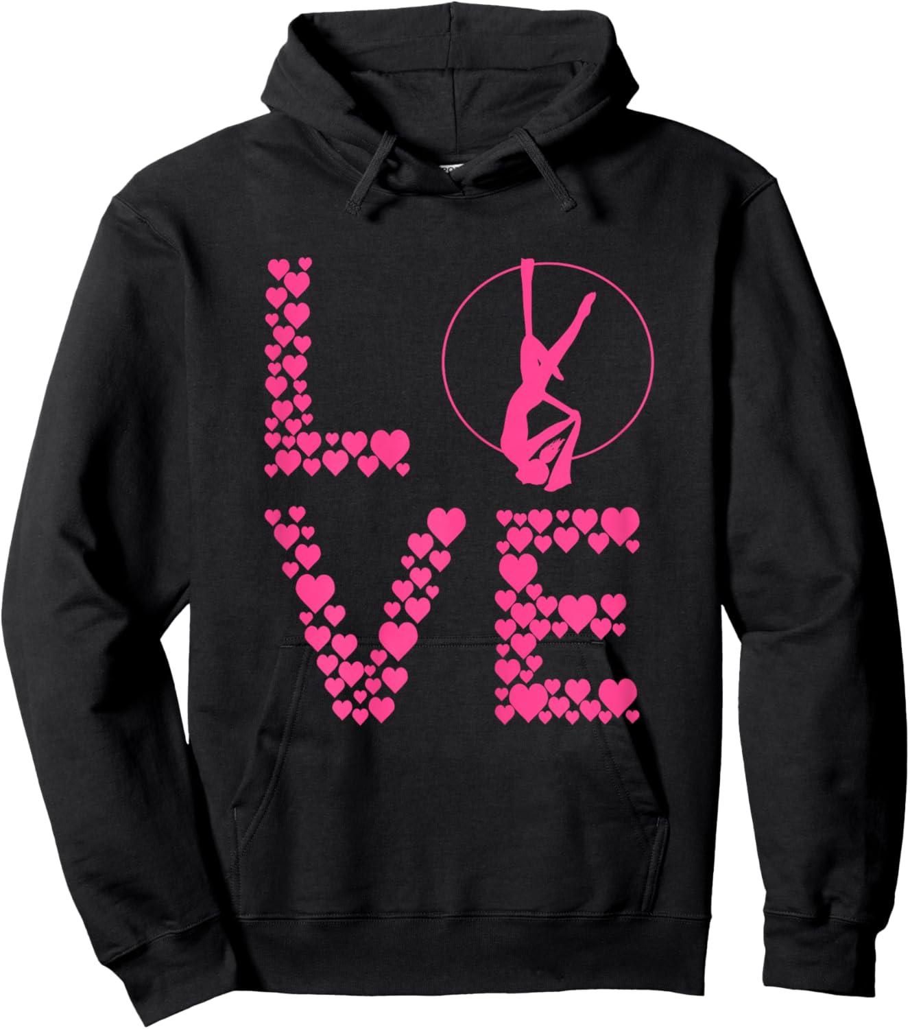 Aerial Love Heart Aerial Silk Hanging Aerialist Circus Lyra Hoodie - Hoodie | Black
