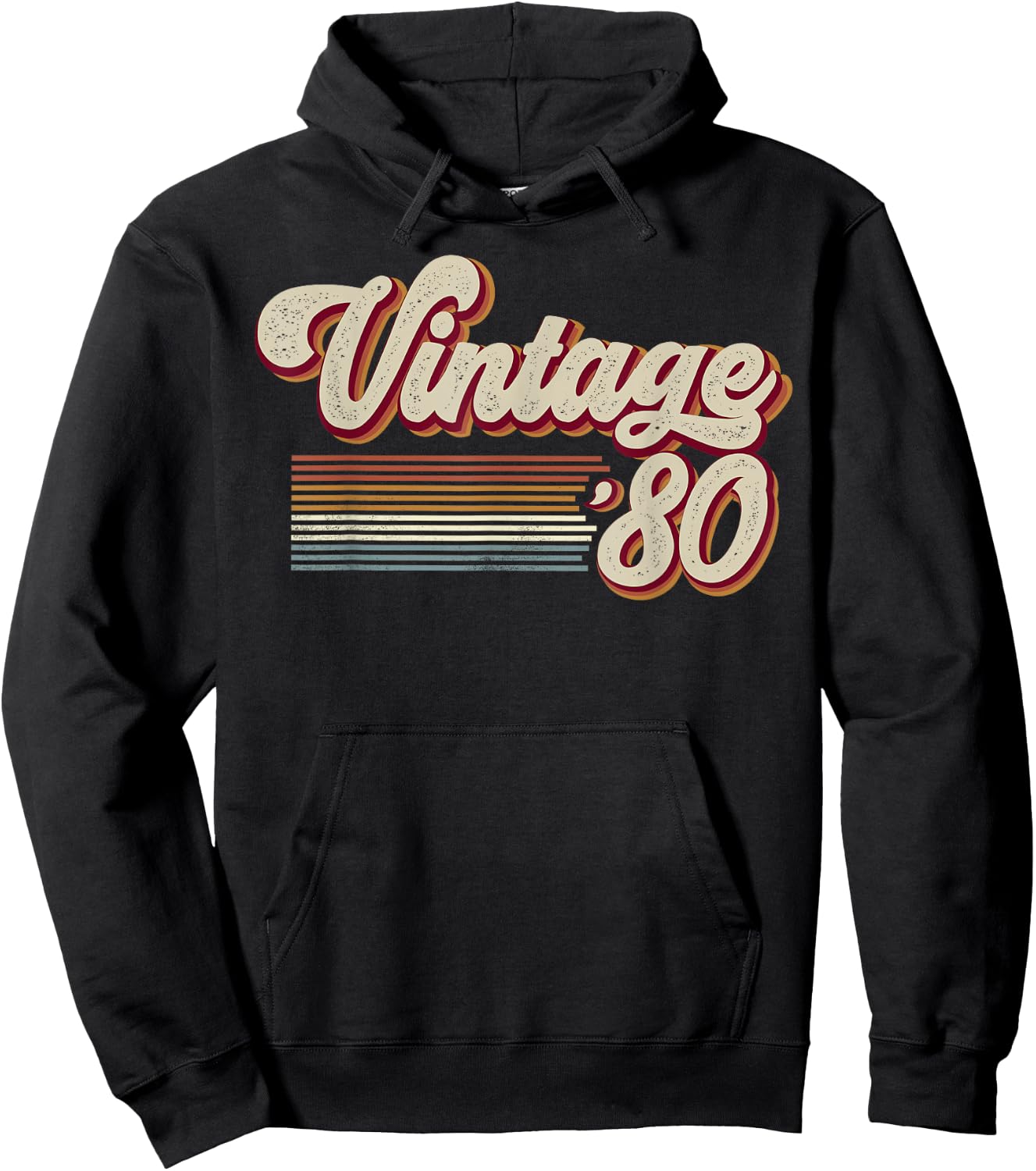 Vintage 1980 Retro Sunset Classic 46-Year-Old 46th Birthday Hoodie - Hoodie | Black