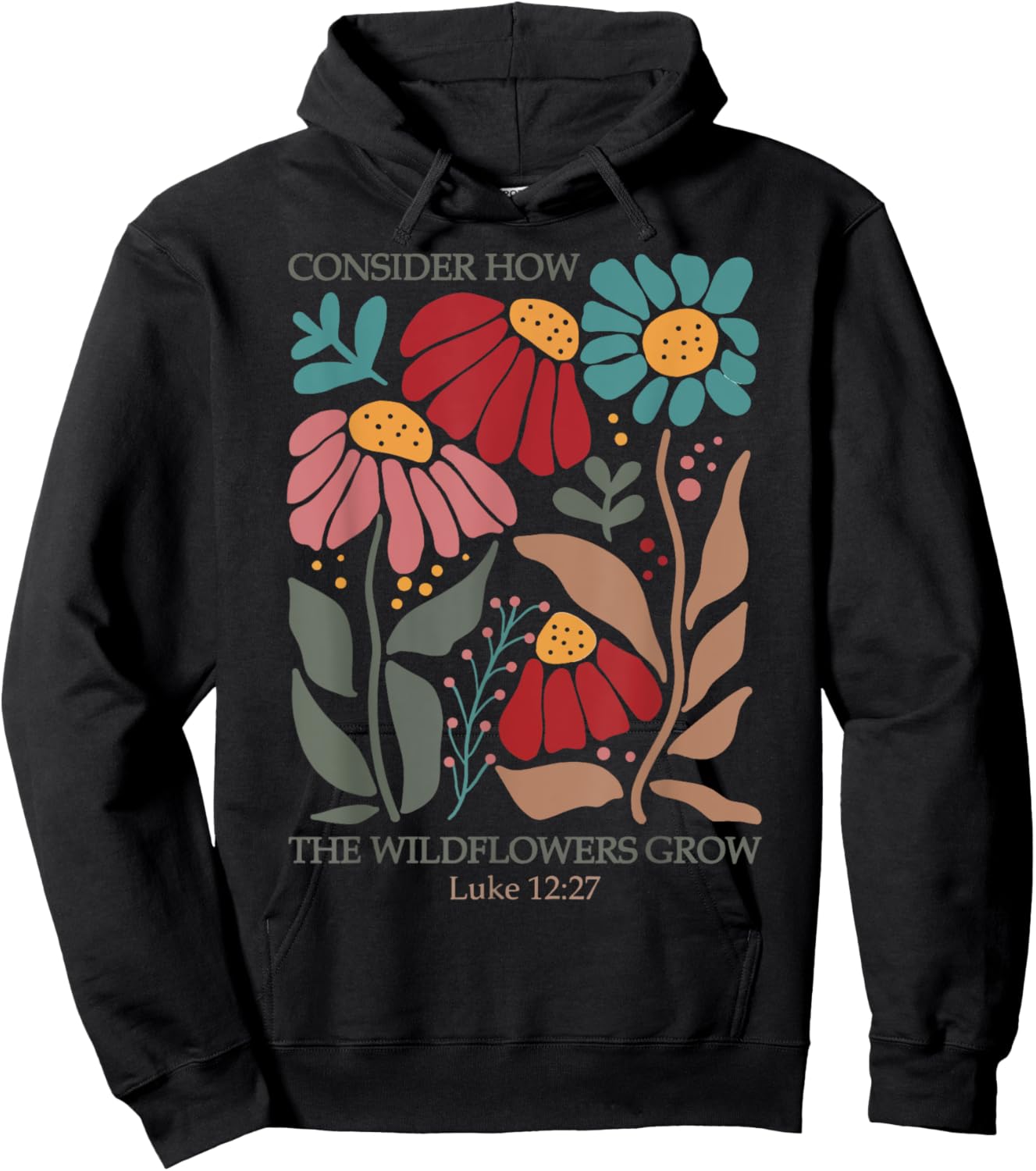 Consider How the Wildflowers Grow Hoodie - Hoodie | Black