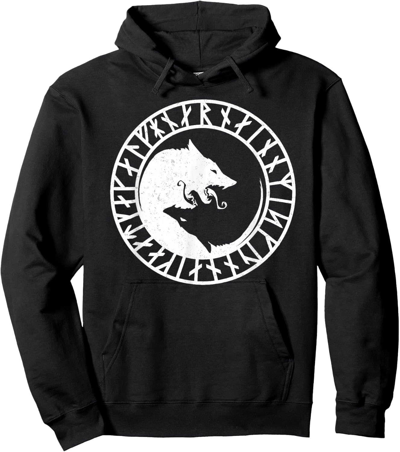Fenrir Wolf of Odin Norse Nordic Mythology - Vikings Tatoos Hoodie - Hoodie | Black