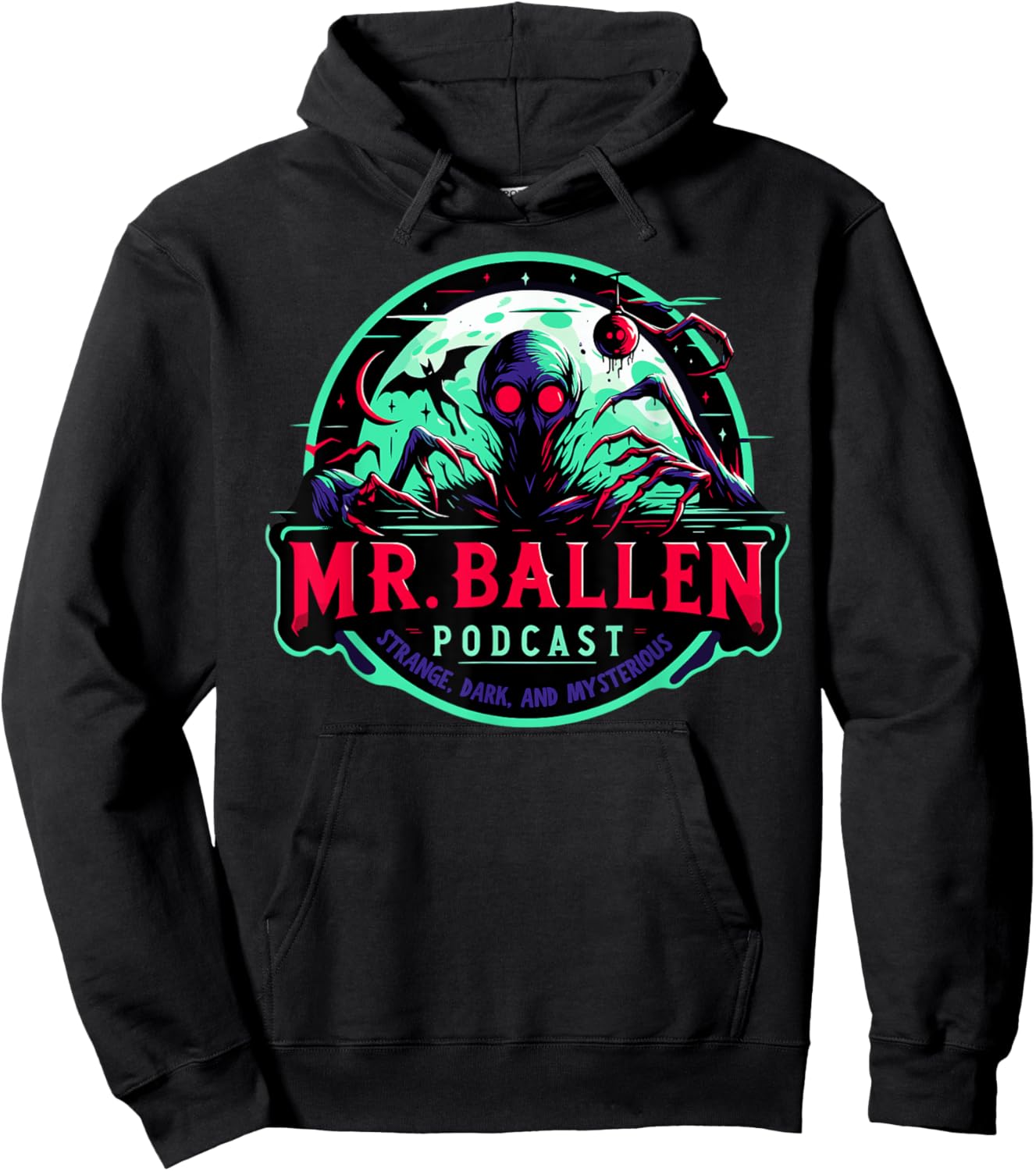 Ballen Strange Dark Podcast Mysterious True Crime UFO Aliens Hoodie - Hoodie | Black