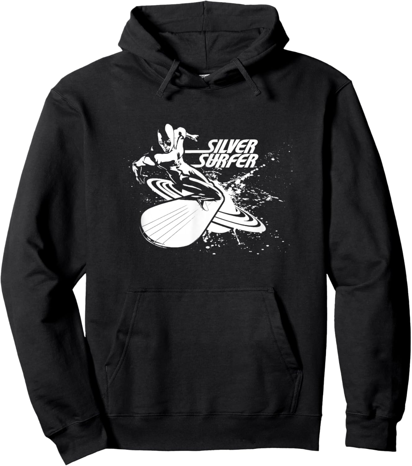 Marvel Comics Retro Classic Silver Surfer Space Paint Splash Hoodie - Hoodie | Black