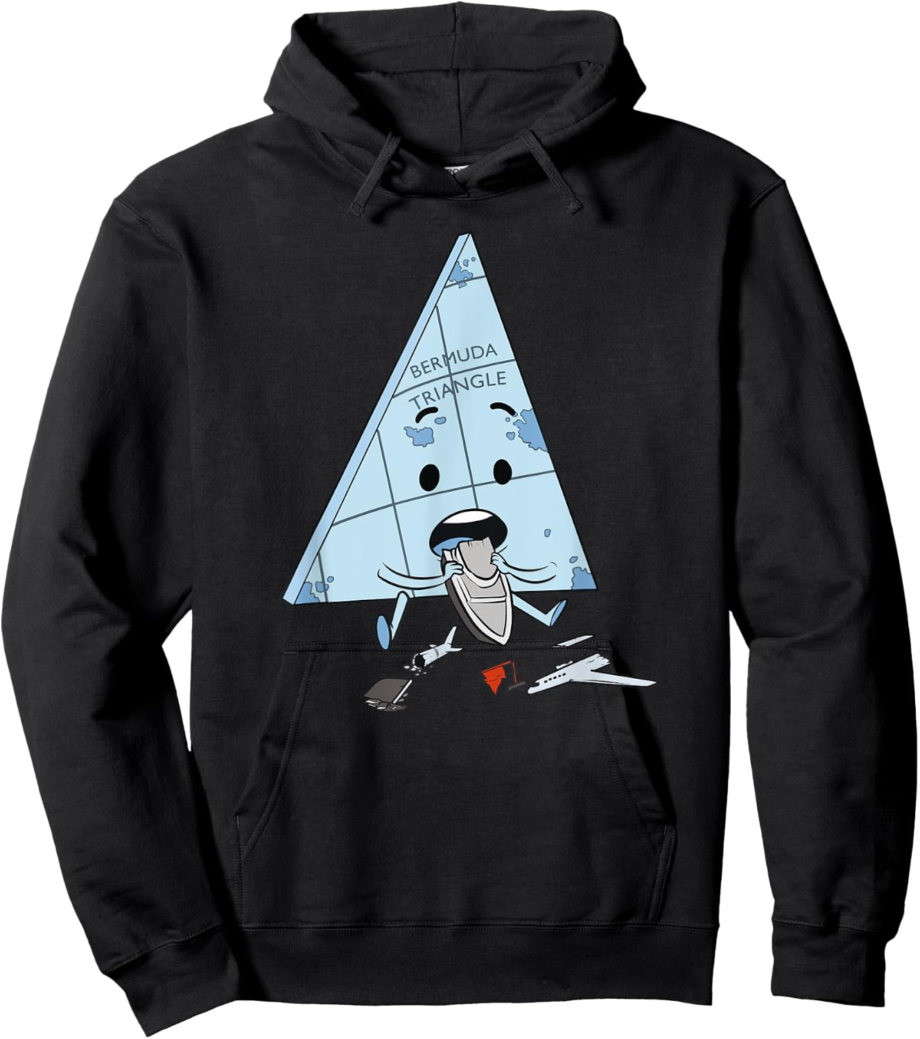 Funny bermuda triangle illustration gift Hoodie - Hoodie | Black