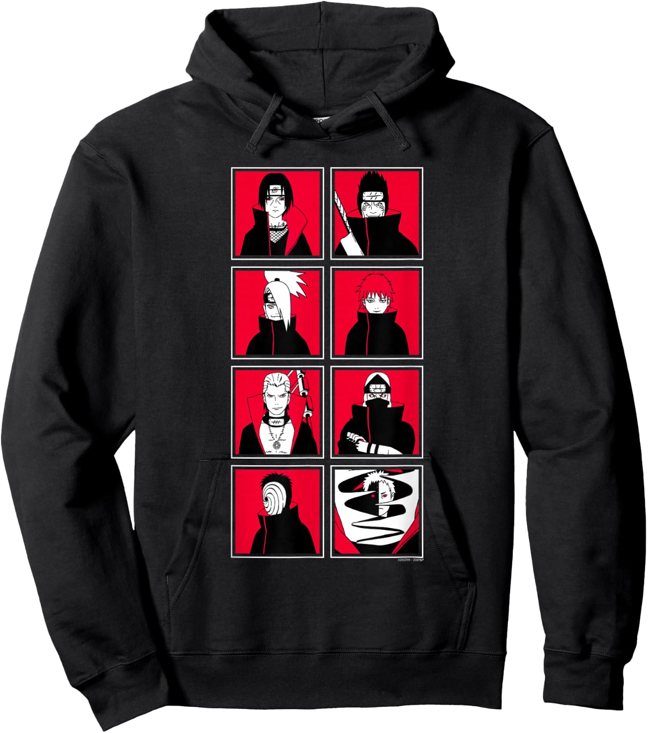 Naruto Shippuden Akatsuki Character Frames Pop Art Anime Hoodie - Hoodie | Black
