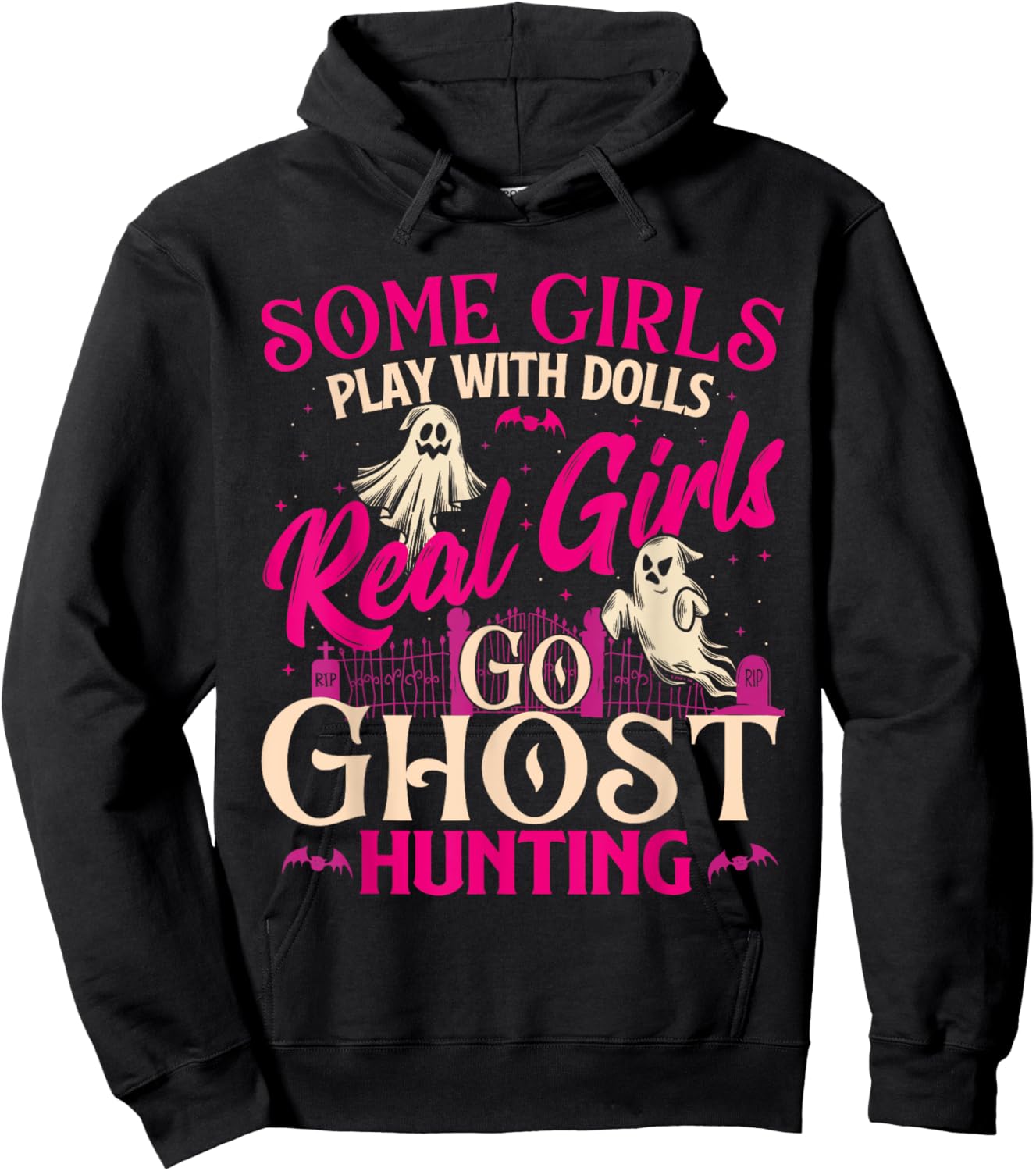Real Girls Go Ghost Hunting - Ghosts Paranormal Researcher Hoodie - Hoodie | Black