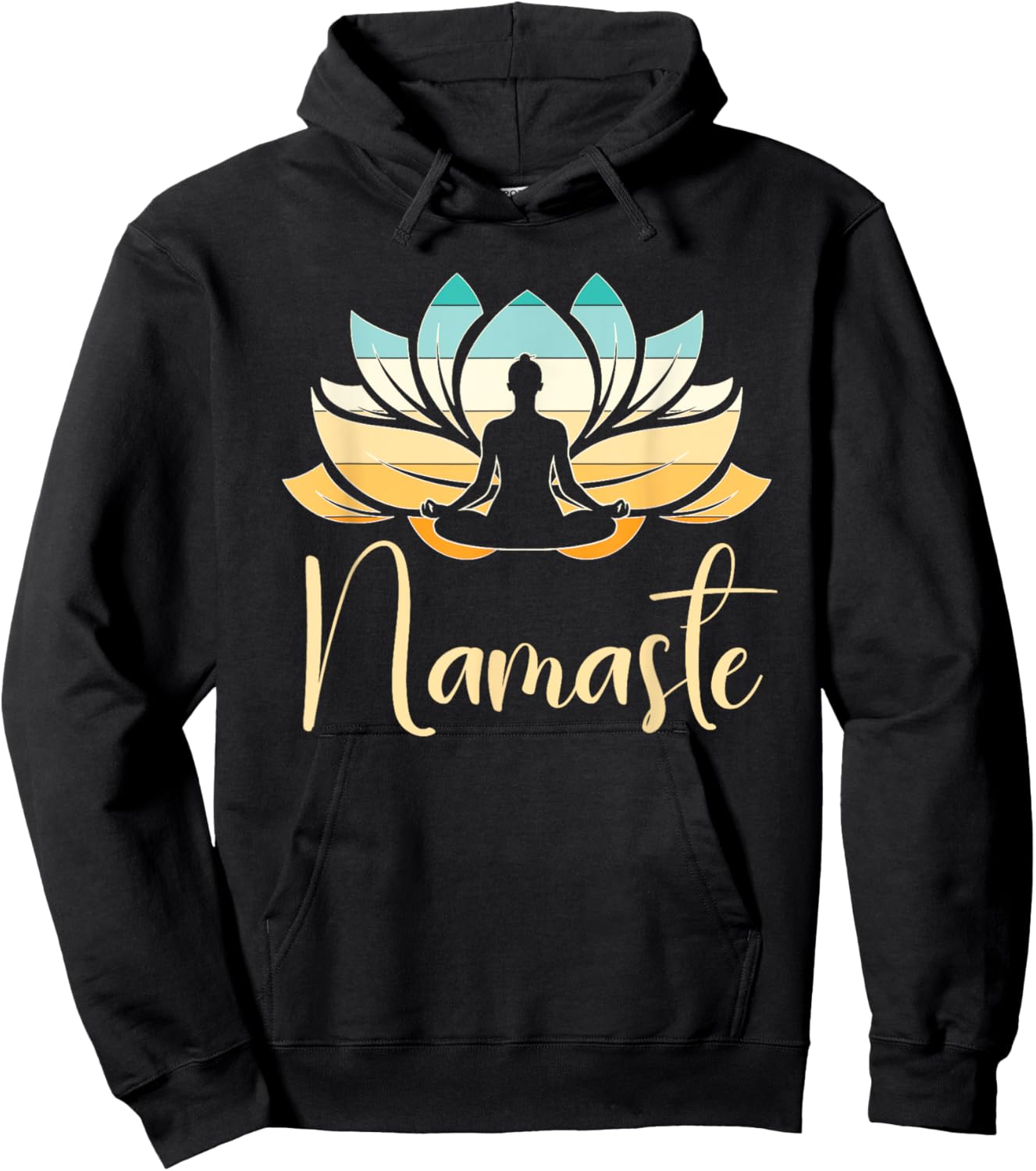 Namaste Lotus Flower Meditation Yoga Hoodie - Hoodie | Black