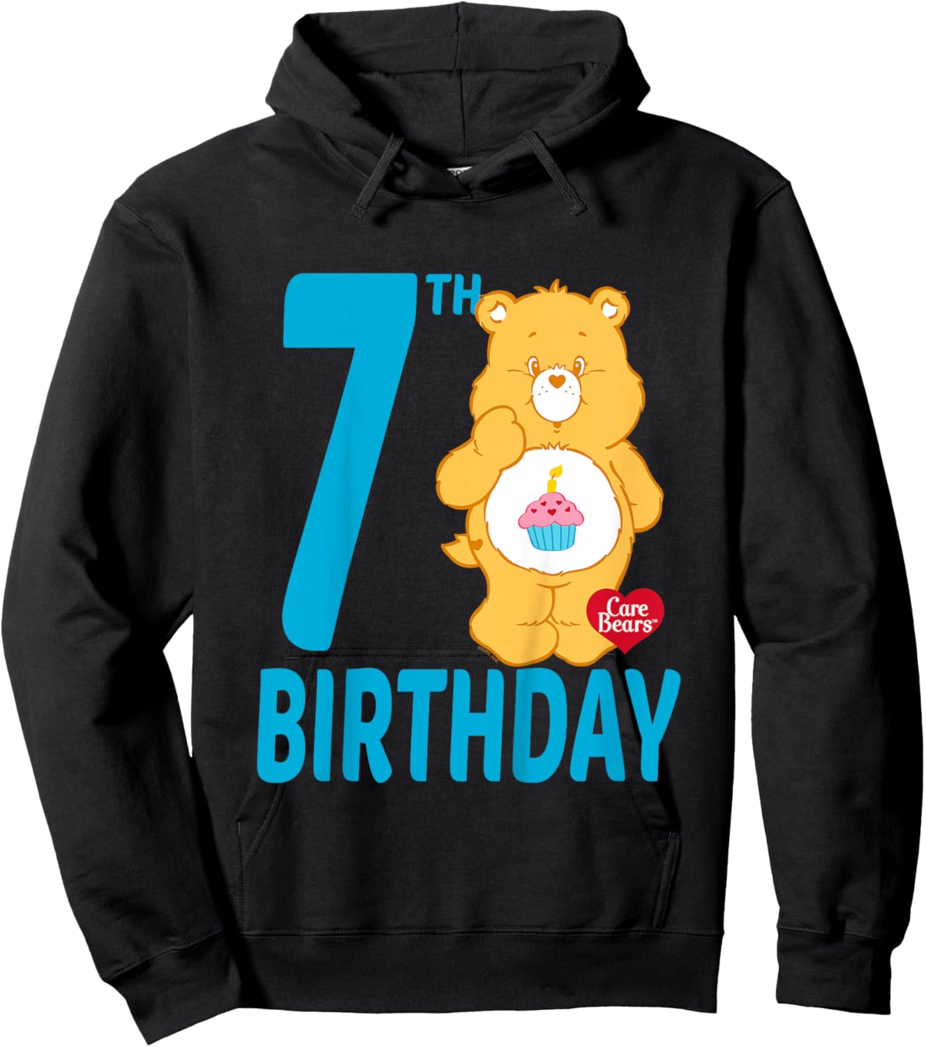Care Bears Birthday Bear Celebrates A 7th Birthday Hoodie - Hoodie | Black