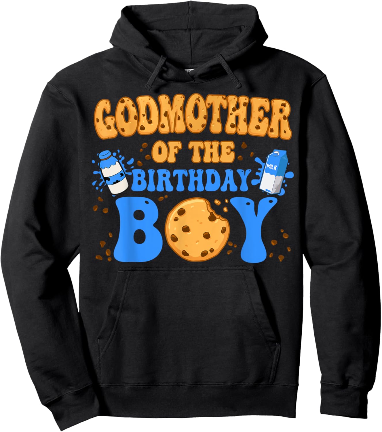 GodMother Of The Birthday Boy Milk and Cookies Lover Hoodie - Hoodie | Black