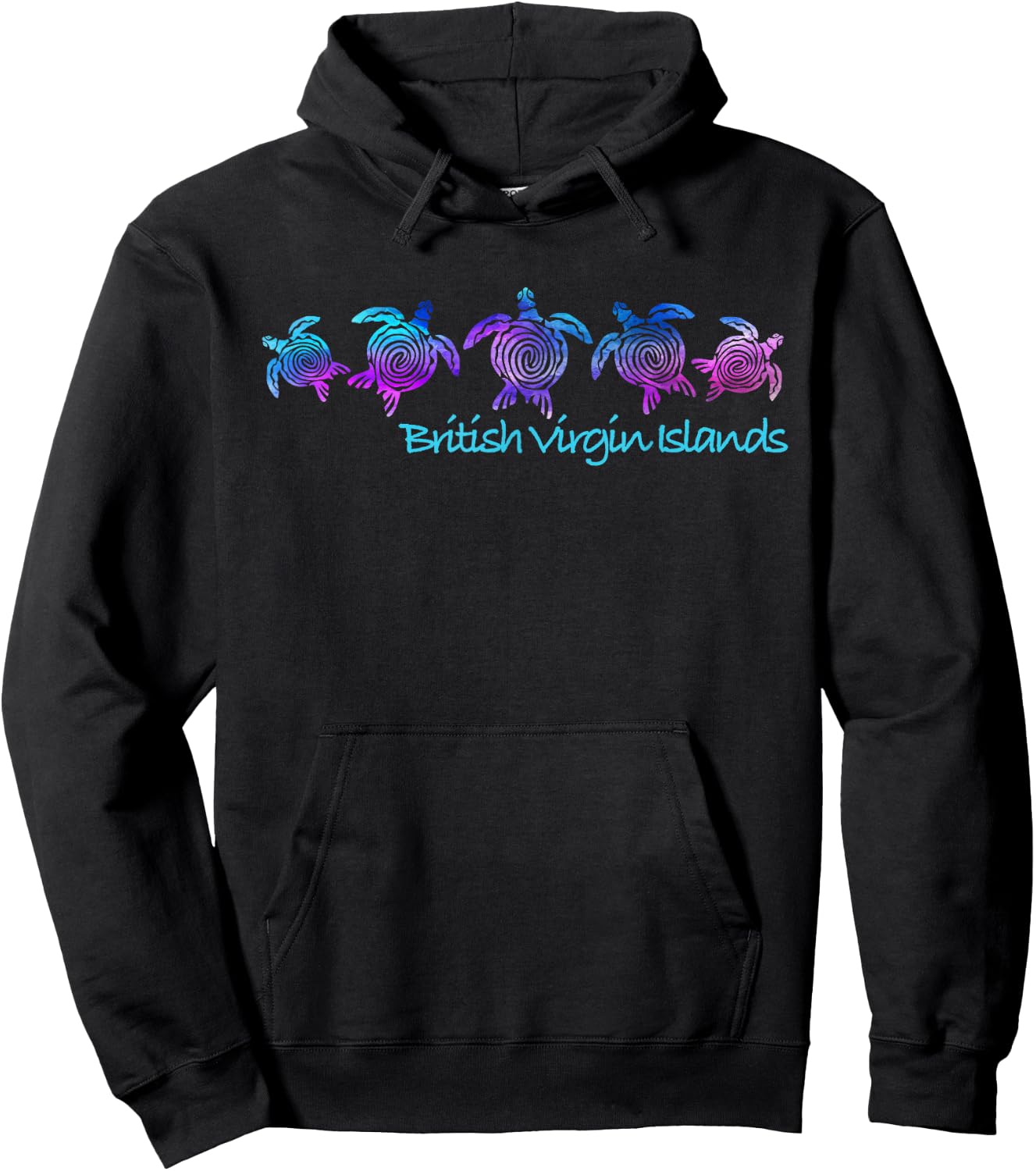 British Virgin Islands Beach Design / Tribal Turtle Gift Hoodie - Hoodie | Black