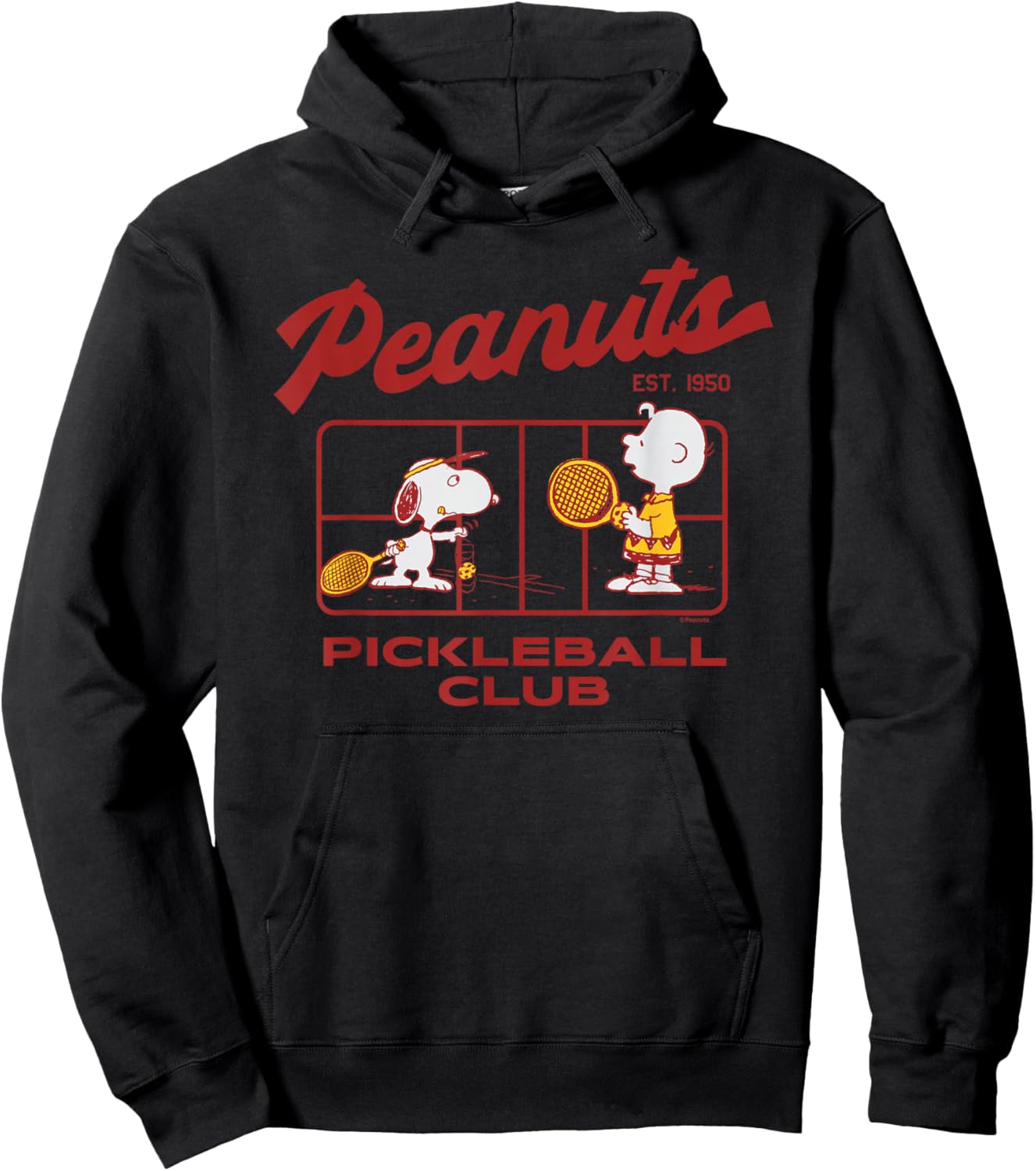 Peanuts - Pickleball Club Hoodie - Hoodie | Black