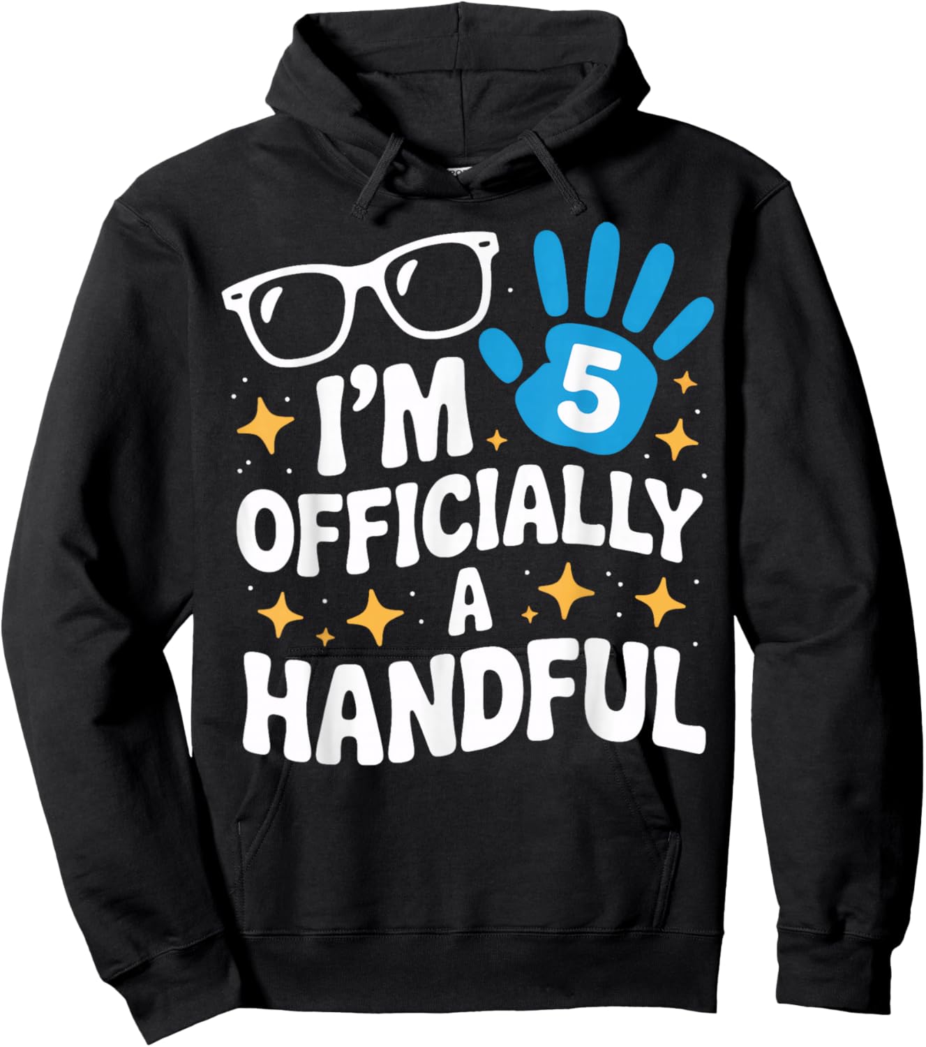 Officially A Handful Fifth Birthday for Wild Kids Fun Hoodie - Hoodie | Black
