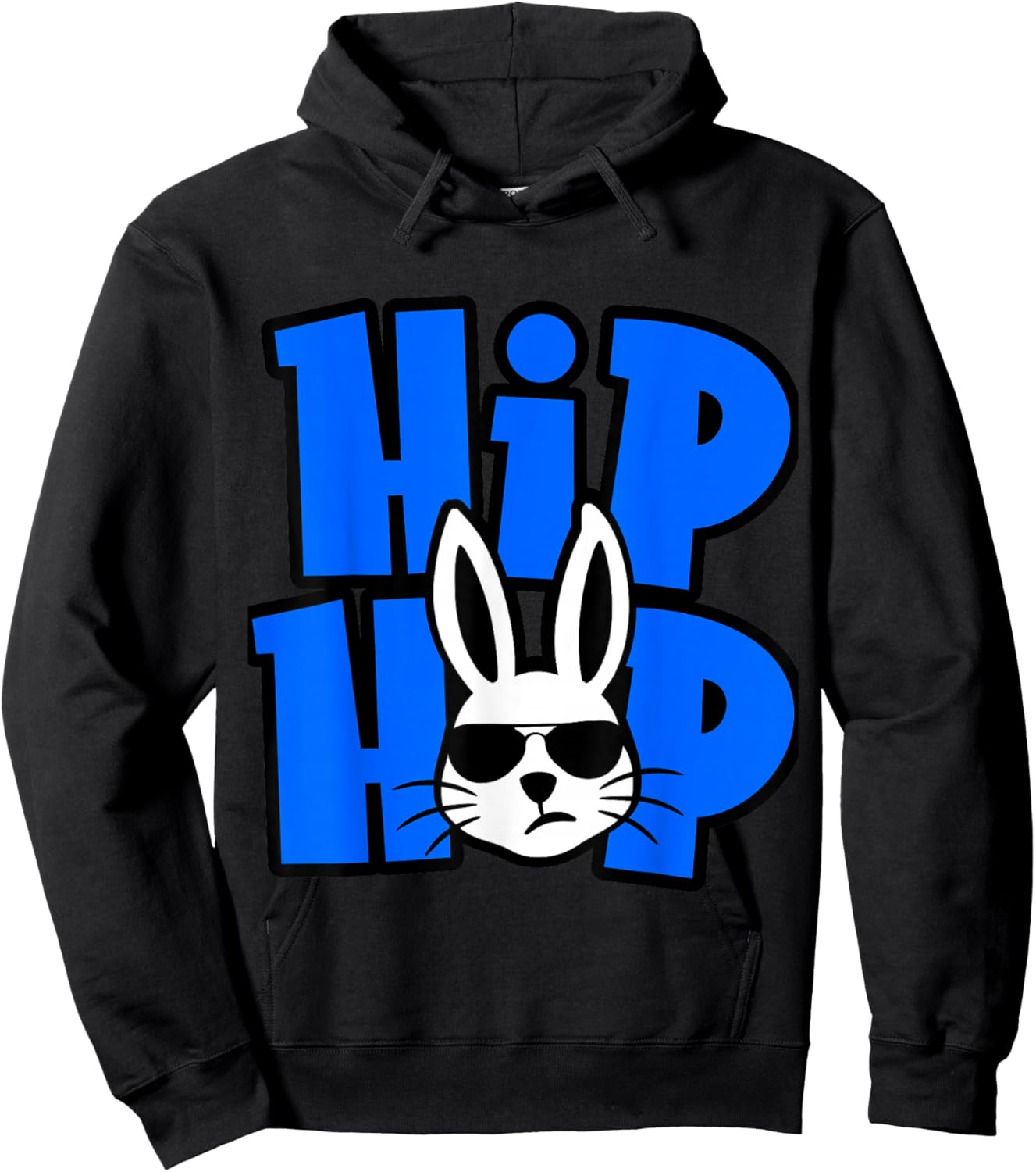 Hip Hop Bunny Funny Gift Easter Boys Girls Kids Hoodie - Hoodie | Black