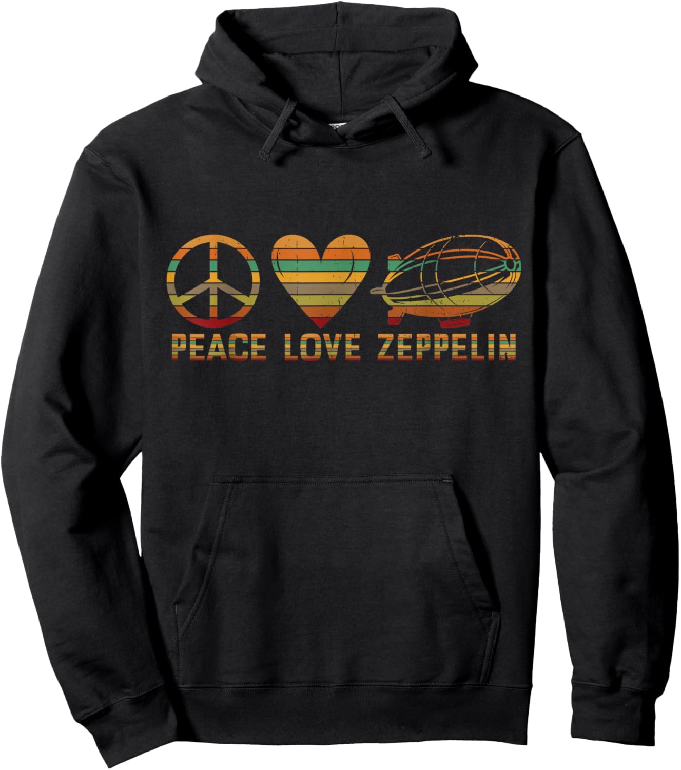 Retro Zeppelin 70s Dirigible Blimp Airship Zepelin Zepplin Hoodie - Hoodie | Black