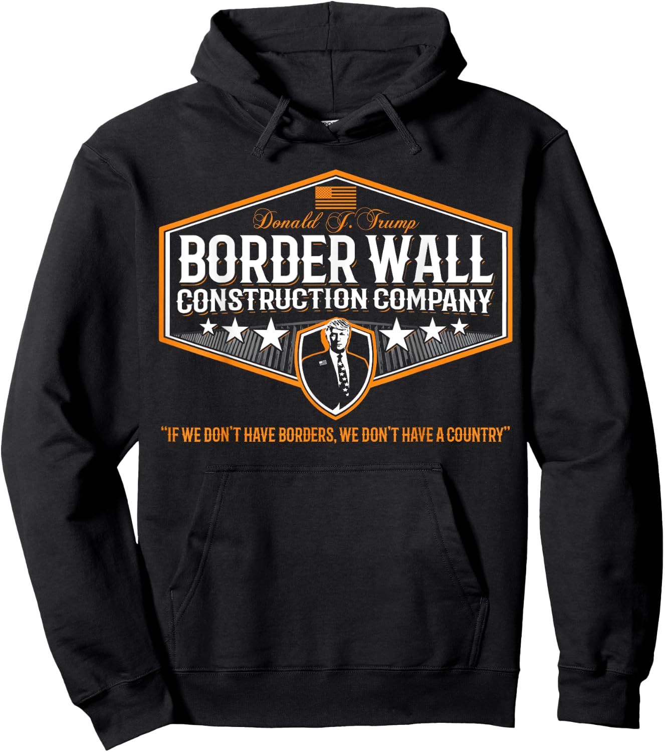 Awesome Build the Wall Trump Border Wall Construction Co Hoodie - Hoodie | Black