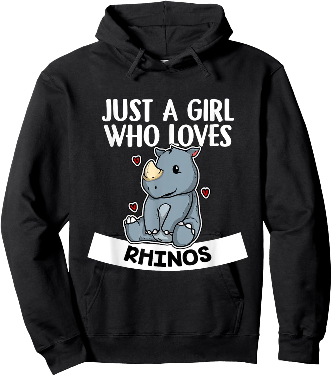 Just A Girl Who Loves Rhinos Funny Rhino Costume Hoodie - Hoodie | Black