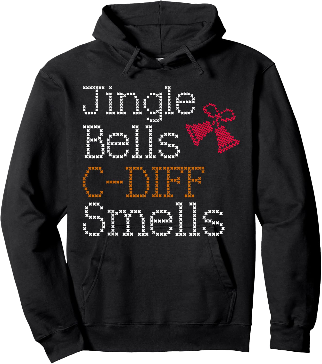Funny Christmas Nurse T Shirt Jingle Bells C Diff Smells Hoodie - Hoodie | Black