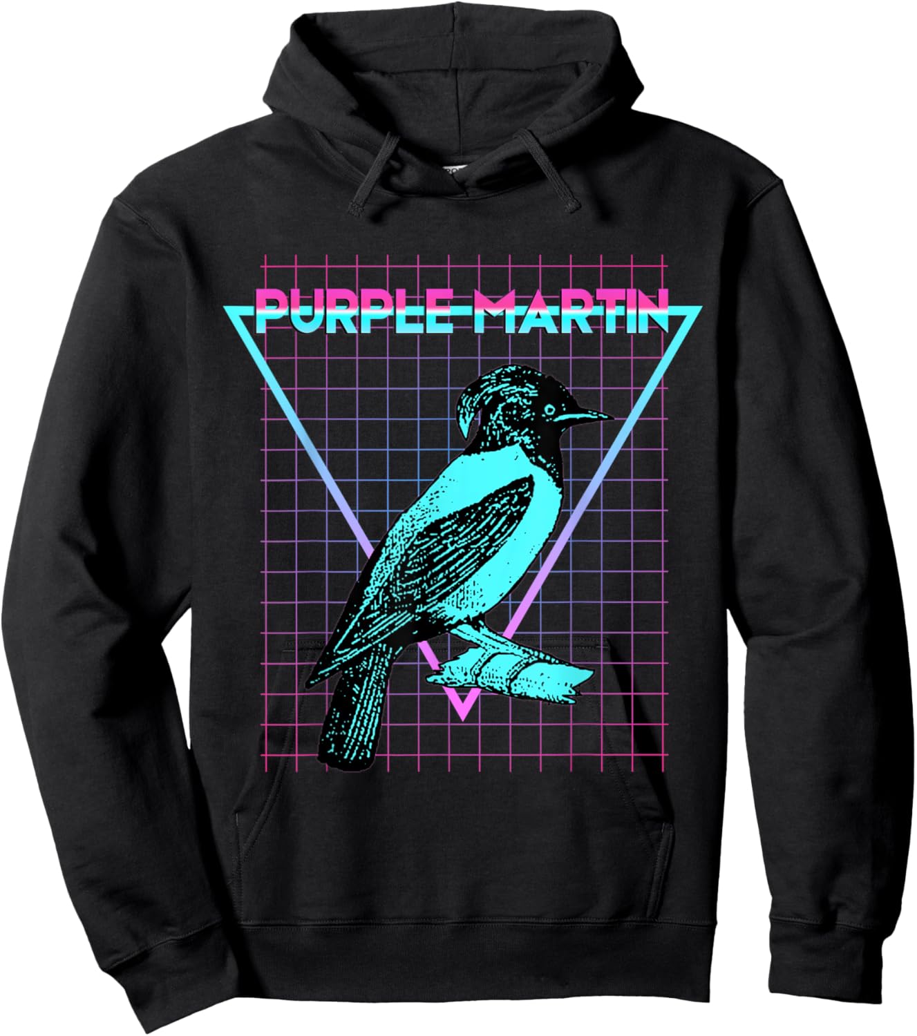Purple Martin Bird Aesthetic Retro Bird Lover Hoodie - Hoodie | Black