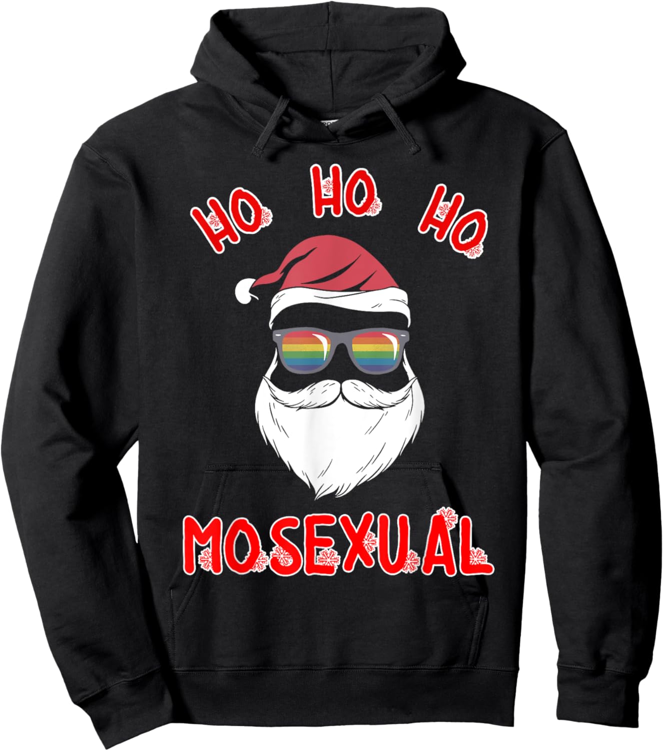 Ho Ho Ho mosexual Shirt Funny Gay Pride LBTQ Christmas Hoodie - Hoodie | Black