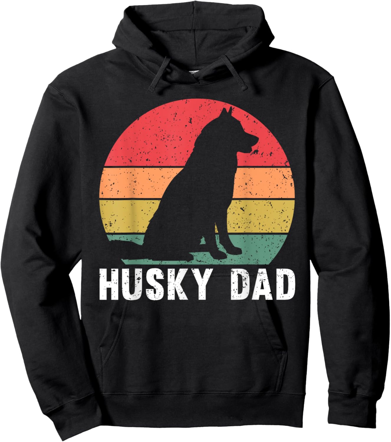 Husky Dad Art For Father Men Husky Lover Siberian Husky Dog Hoodie - Hoodie | Black
