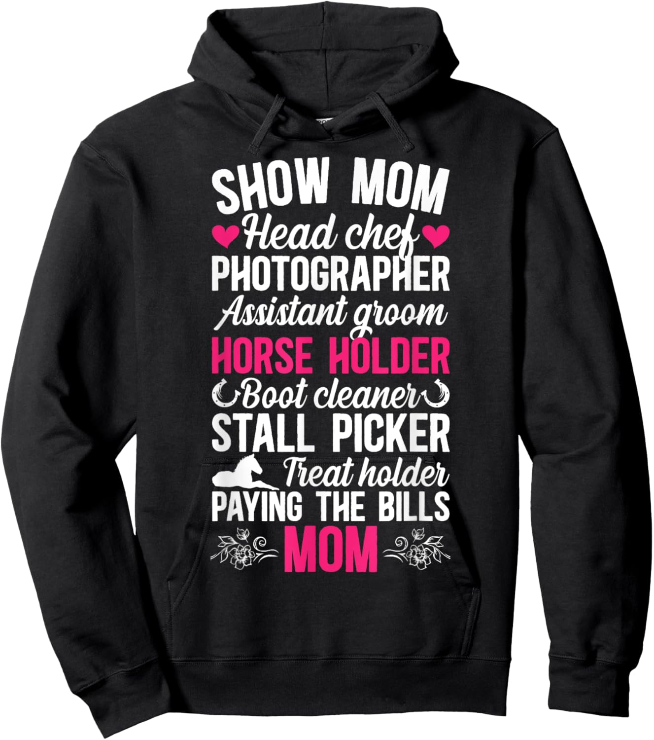 Horse Show Mom Definition Equestrian Mother Hoodie - Hoodie | Black