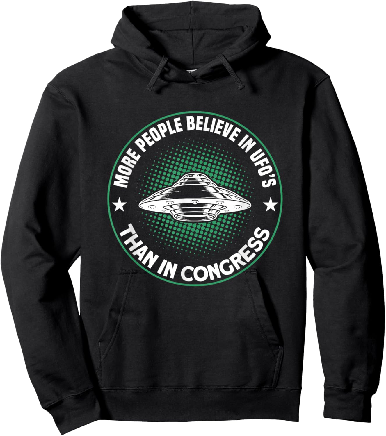 More People Believe In UFO’s Than In Congress Hoodie - Hoodie | Black