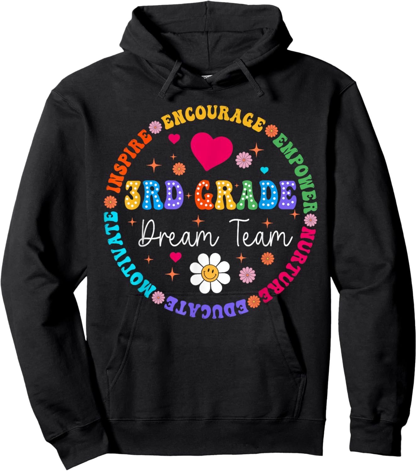 3rd Grade Dream Team Third Grade Teacher Back To School Hoodie - Hoodie | Black