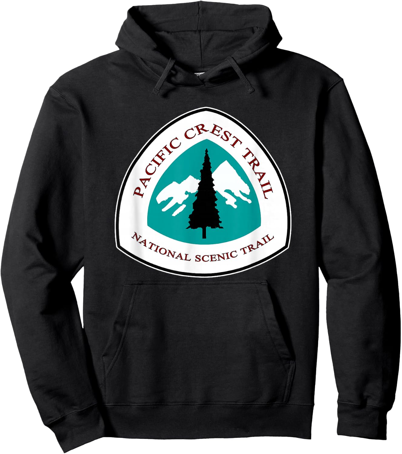 RangerTees Pacific Crest Trail Marker -Adults Black Short Sleeve Classic Fit Cotton Blend Small Hoodie - Hoodie | Black