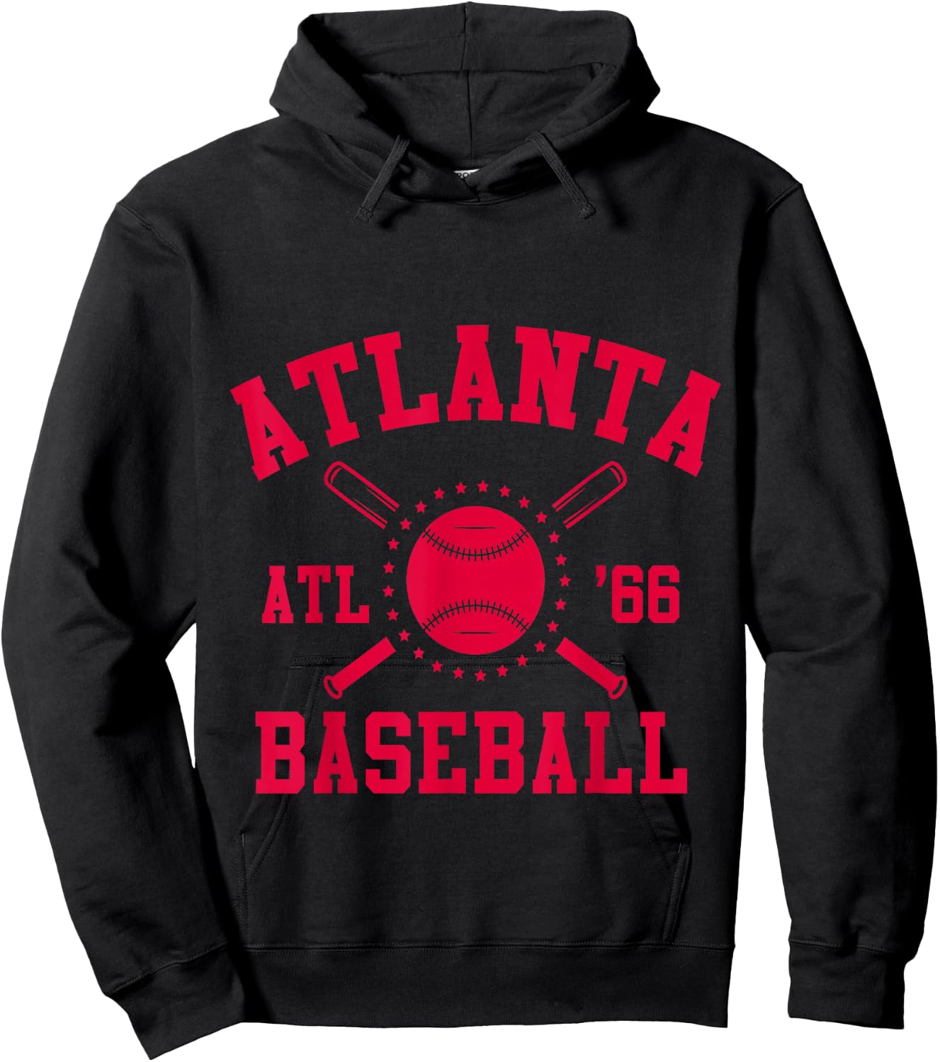Atlanta Baseball | ATL Vintage Brave Retro Hoodie - Hoodie | Black