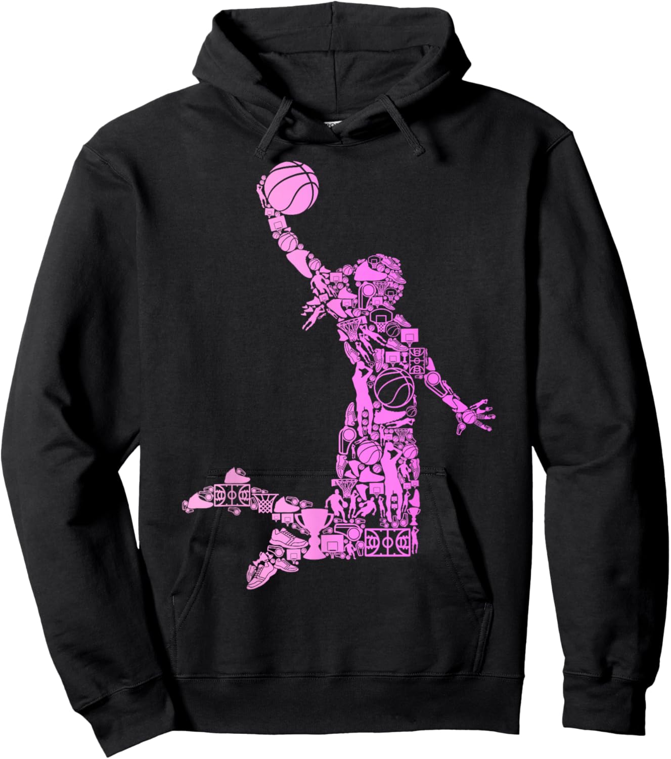 Basketball Girl Women Kids Hoodie - Hoodie | Black