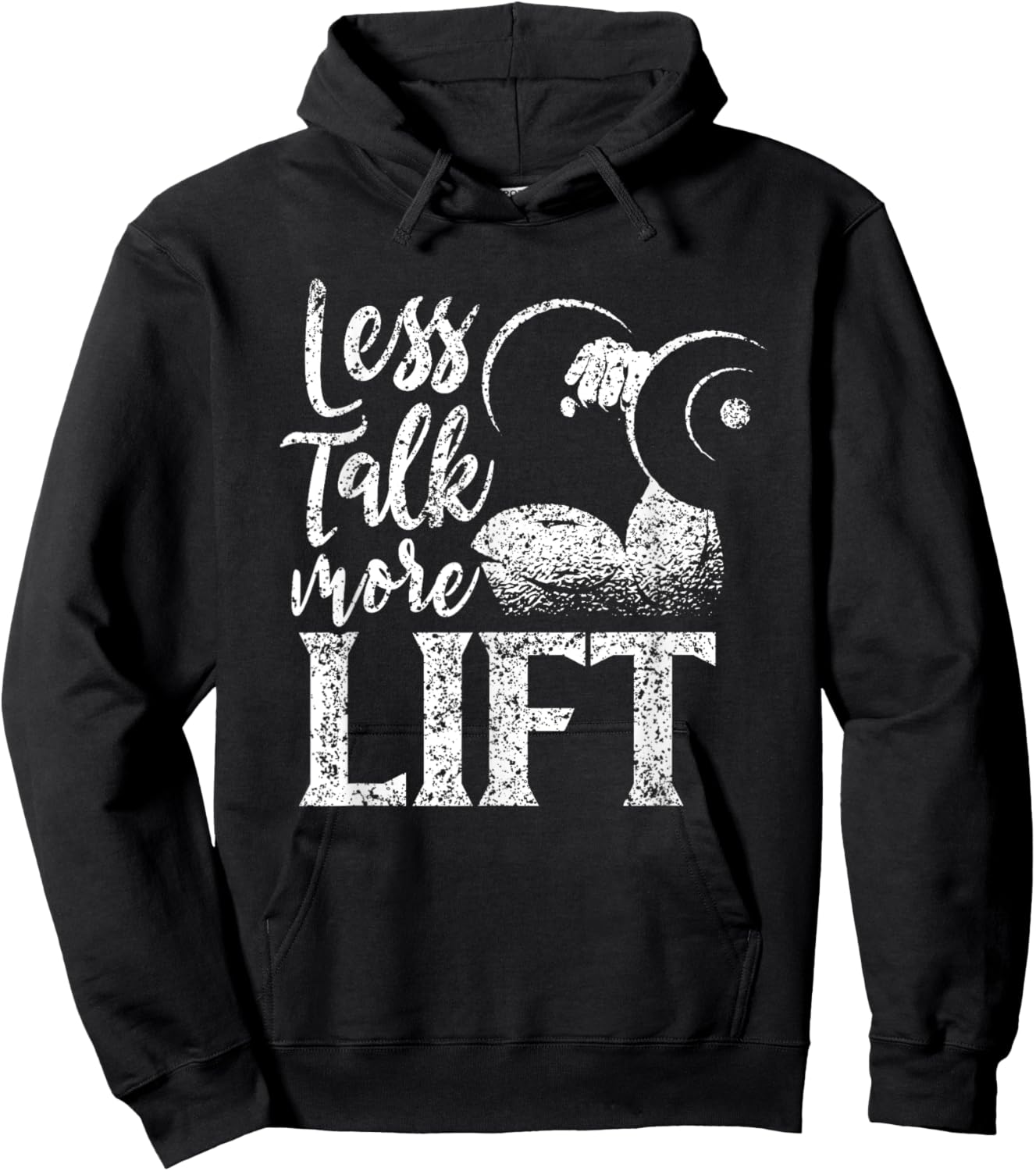 Less Talk More Lift Weightlifting Gym Workout Fitness Hoodie - Hoodie | Black