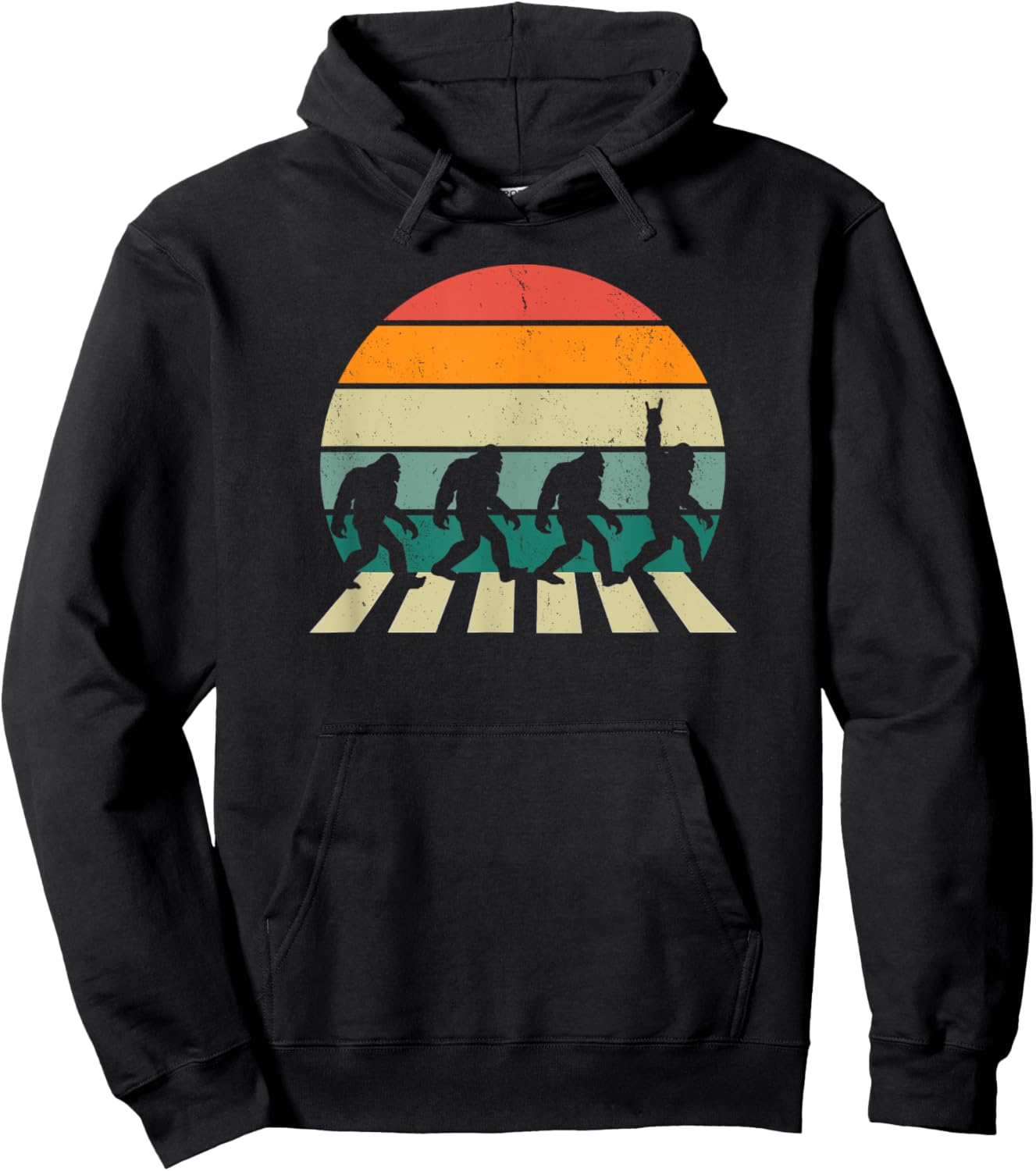 Funny Yeti Sasquatch Bigfoot Road To The Abbey Band Parody Hoodie - Hoodie | Black