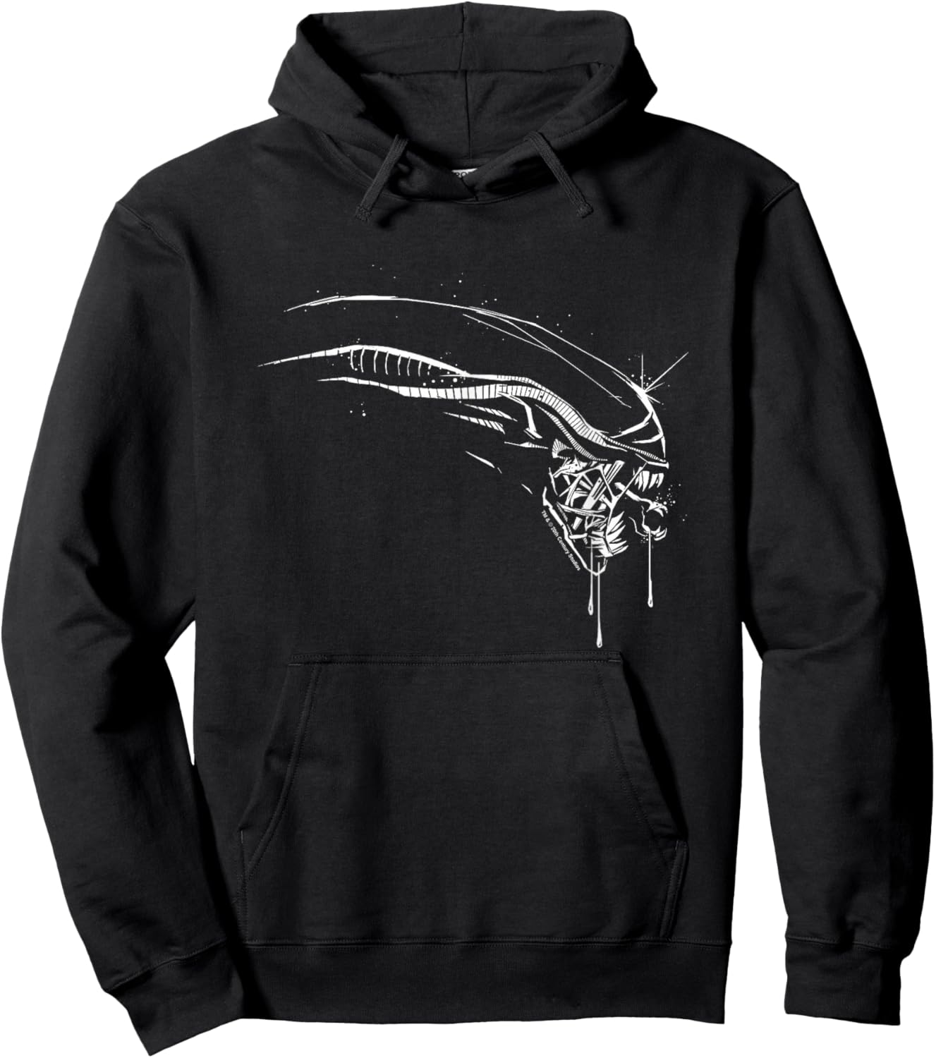 Alien: Romulus Xenomorph Distressed Drip Profile Hoodie - Hoodie | Black