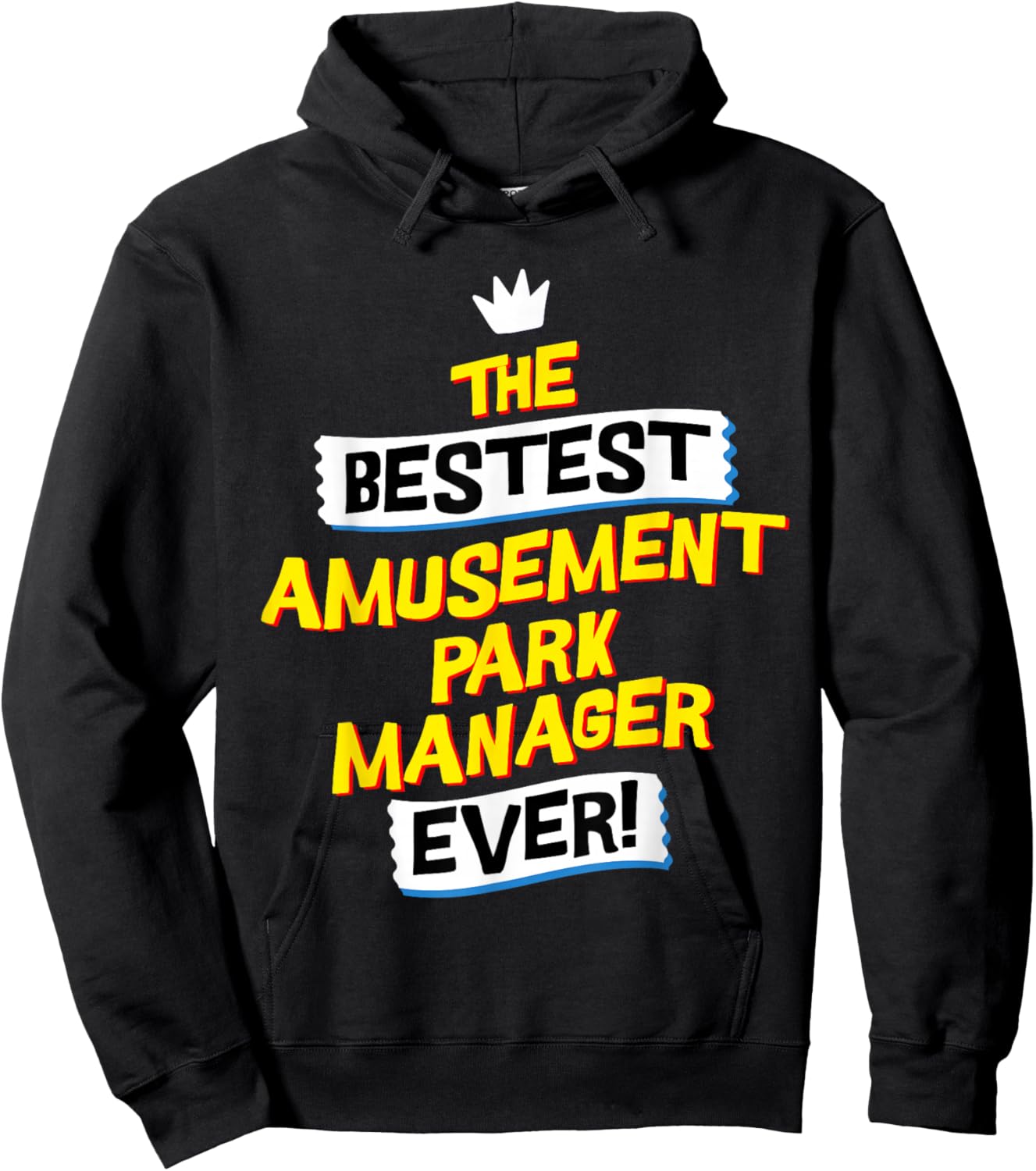 Best Amusement Park Manager, Funny Job Occupation Hoodie - Hoodie | Black