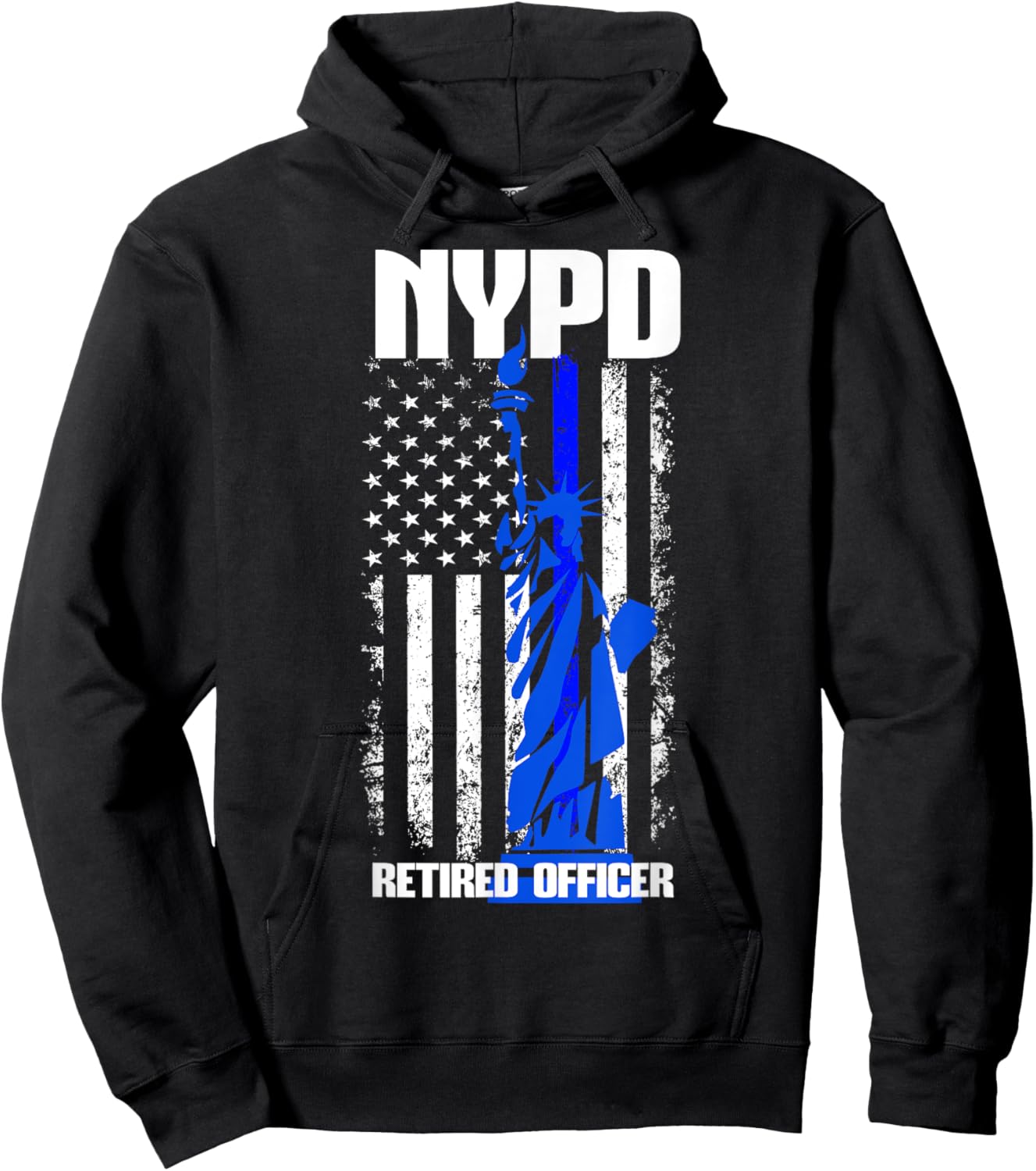 NYPD New York Police Department Statue of Liberty Retired Hoodie - Hoodie | Black