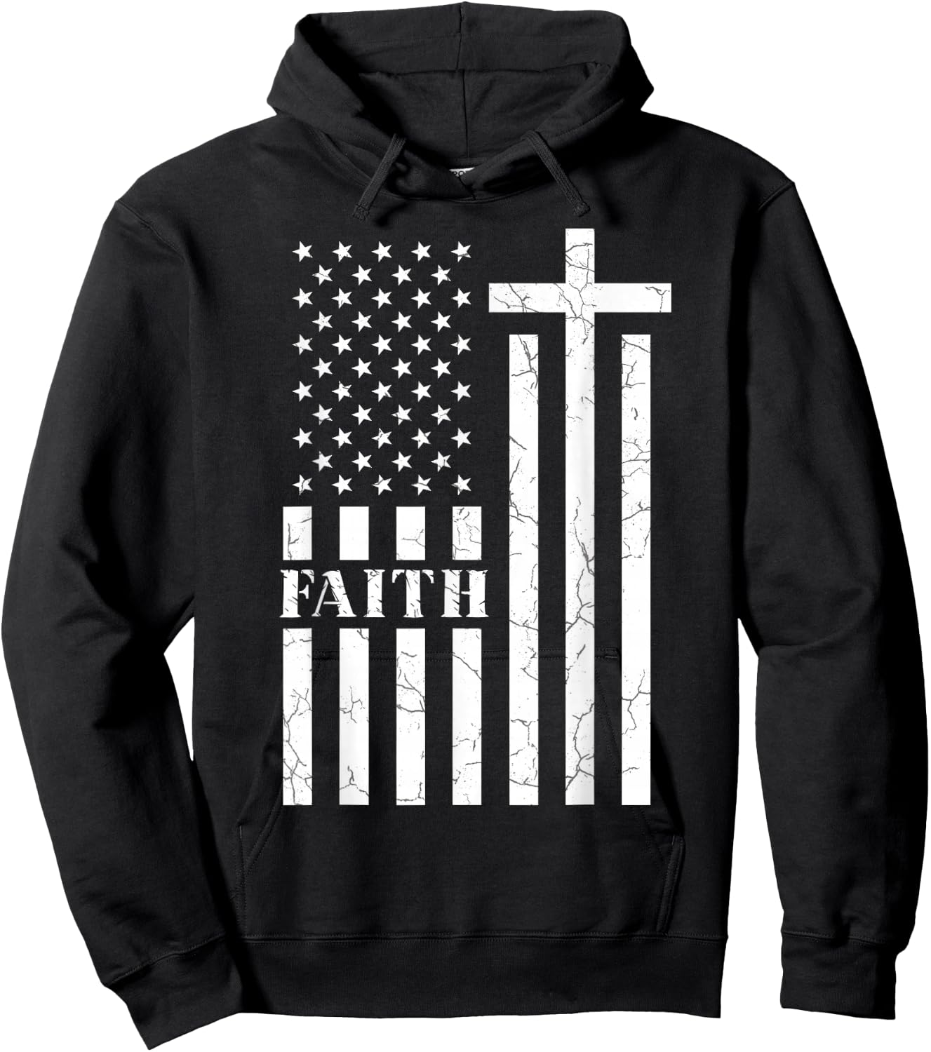 Happy Independence Day Christian American Flag USA Faith Kids Men Hoodie - Hoodie | Black
