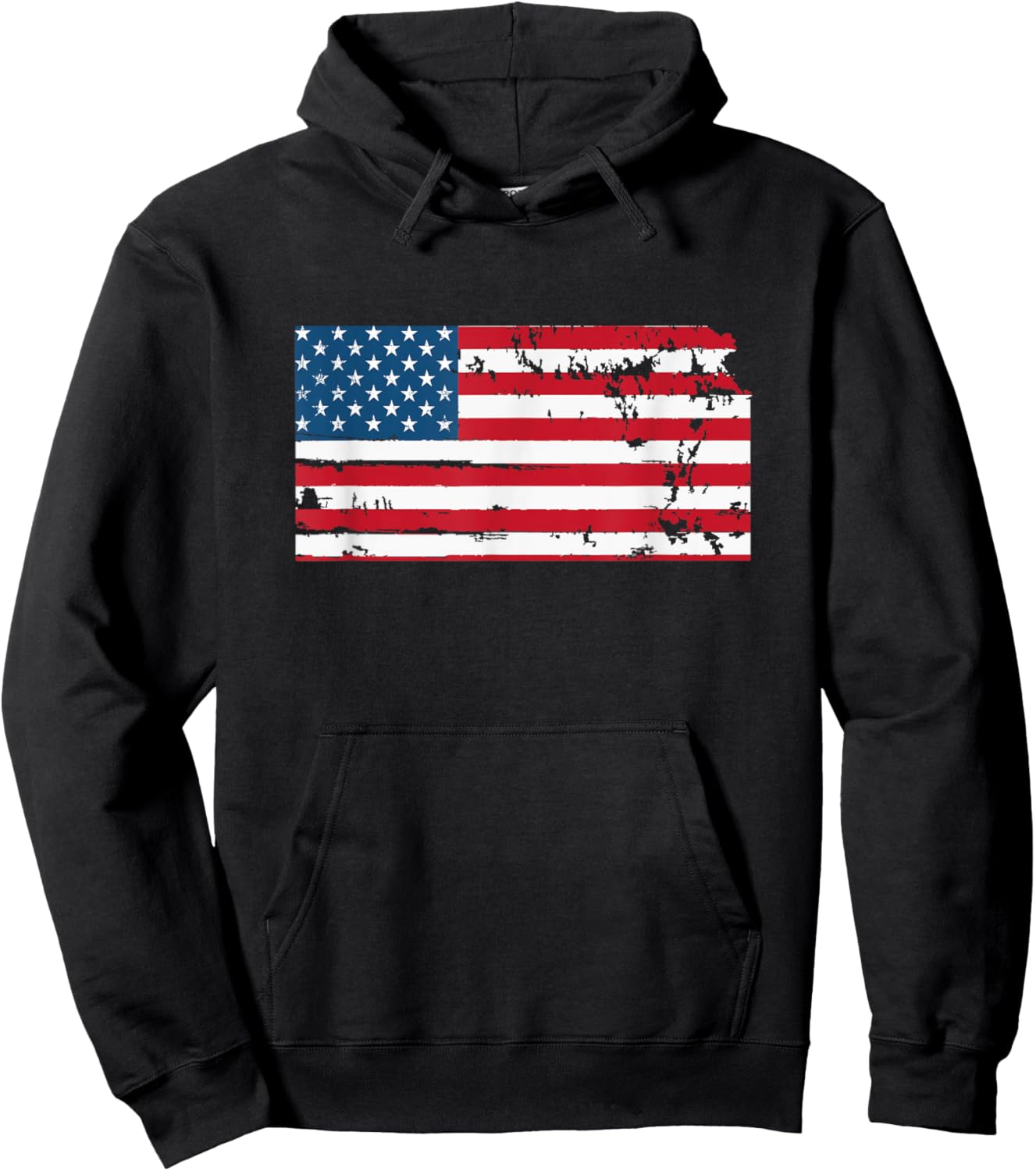 State of Kansas Patriotic USA Flag Women Adults Kids Hoodie - Hoodie | Black