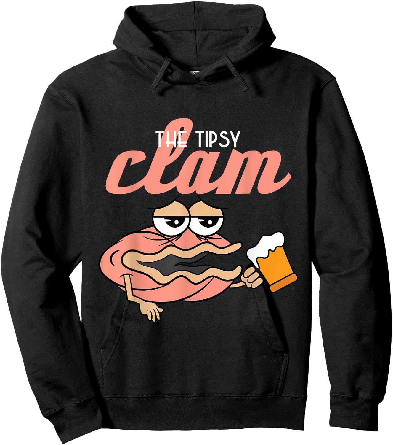 Tipsy Clam Funny drunken Shell Alcohol new gift Hoodie - Hoodie | Black