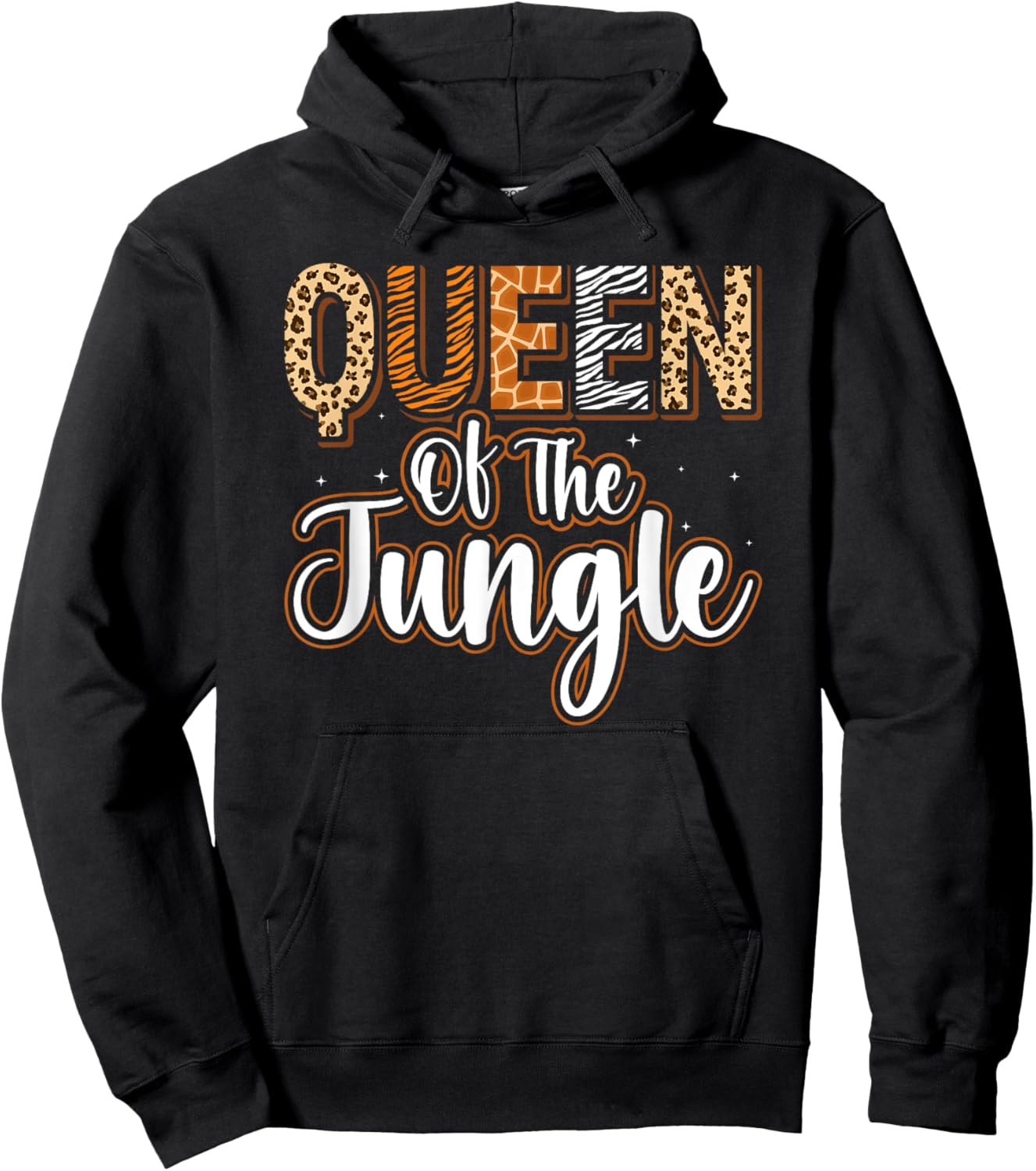 Queen Of The Jungle Zoo Birthday Safari Jungle Animal Hoodie - Hoodie | Black