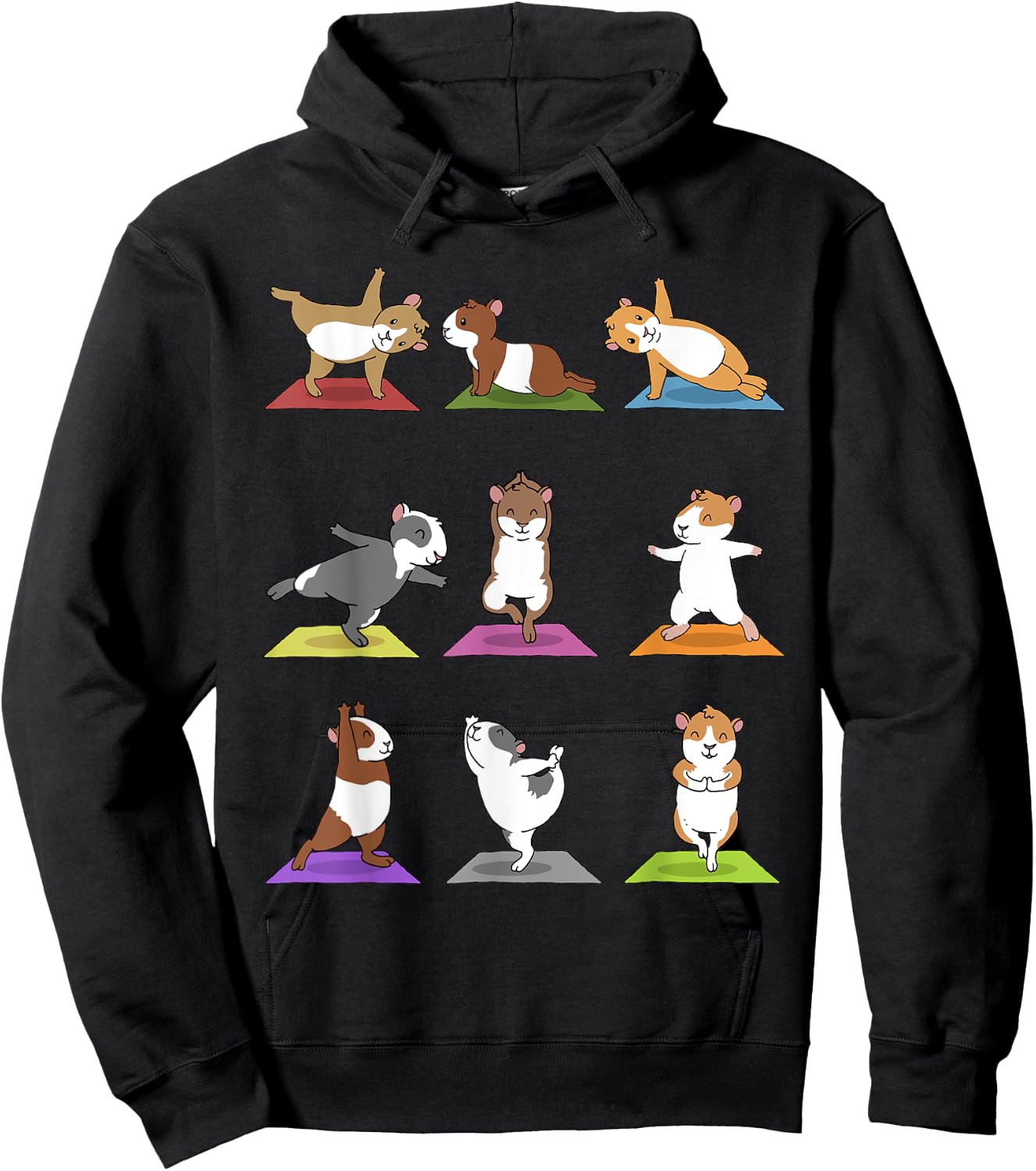 Guinea Pig Funny Guinea Pigs In Yoga Poses Hoodie - Hoodie | Black
