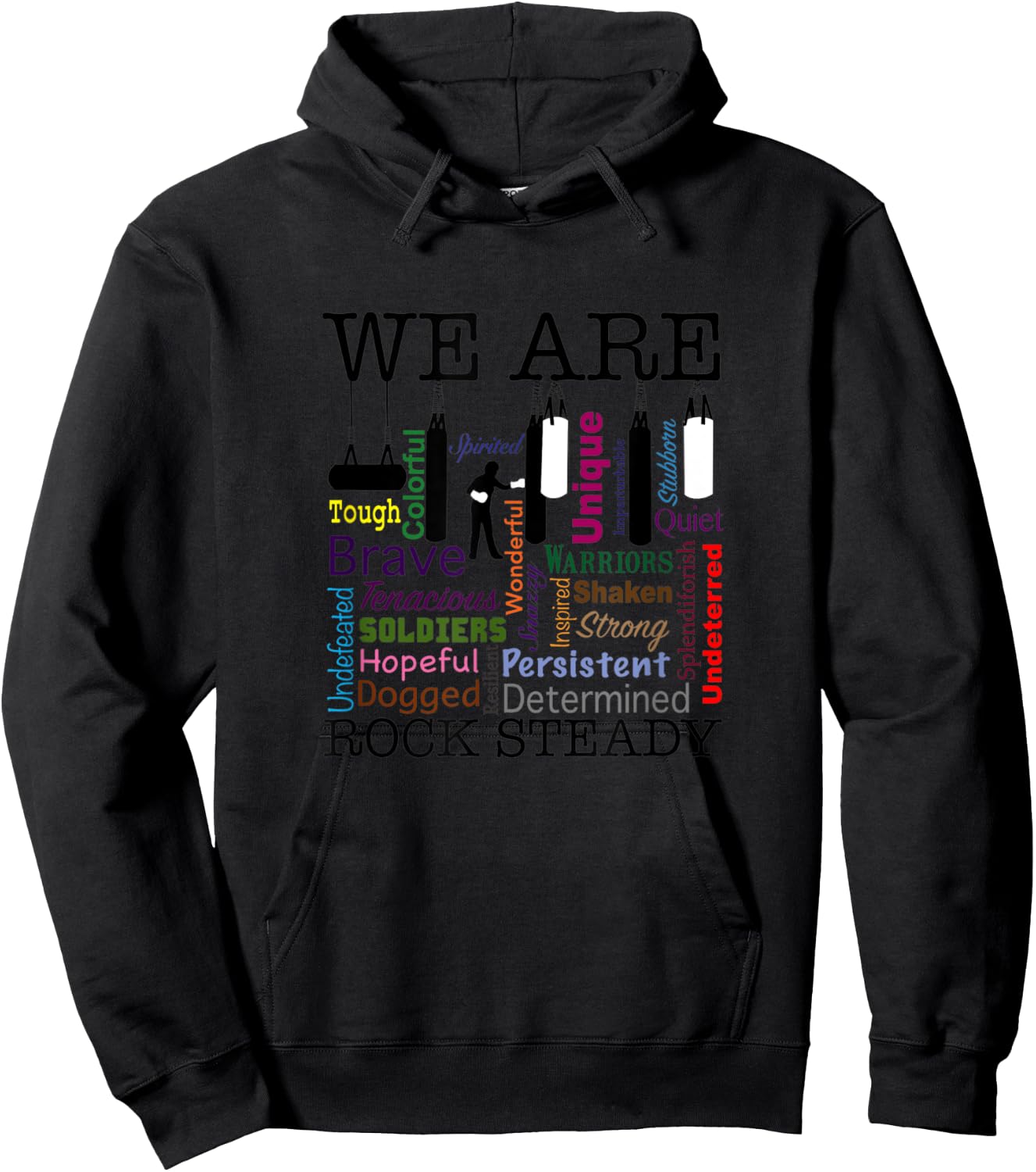 We are Rock Steady Women's Boxing Word Art Hoodie - Hoodie | Black