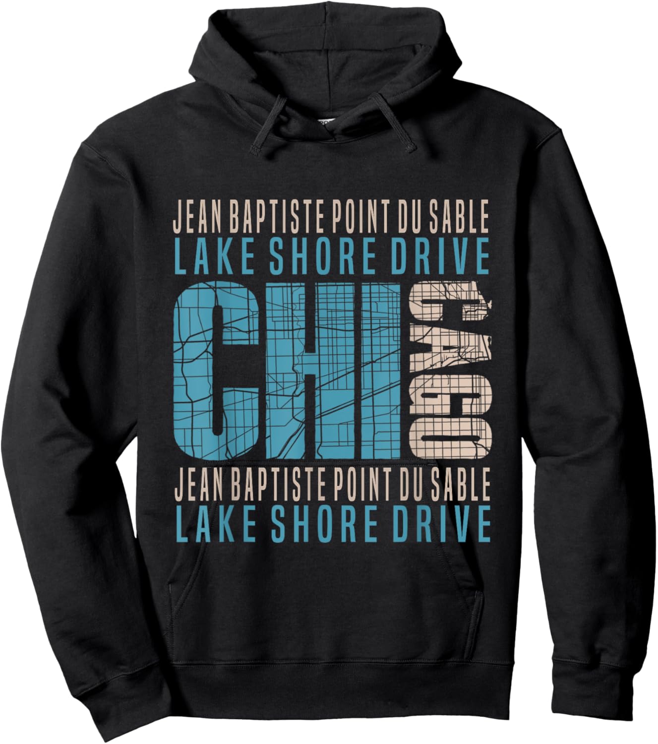 Chicago Jean Baptiste Point du Sable Lake Shore Drive Hoodie - Hoodie | Black