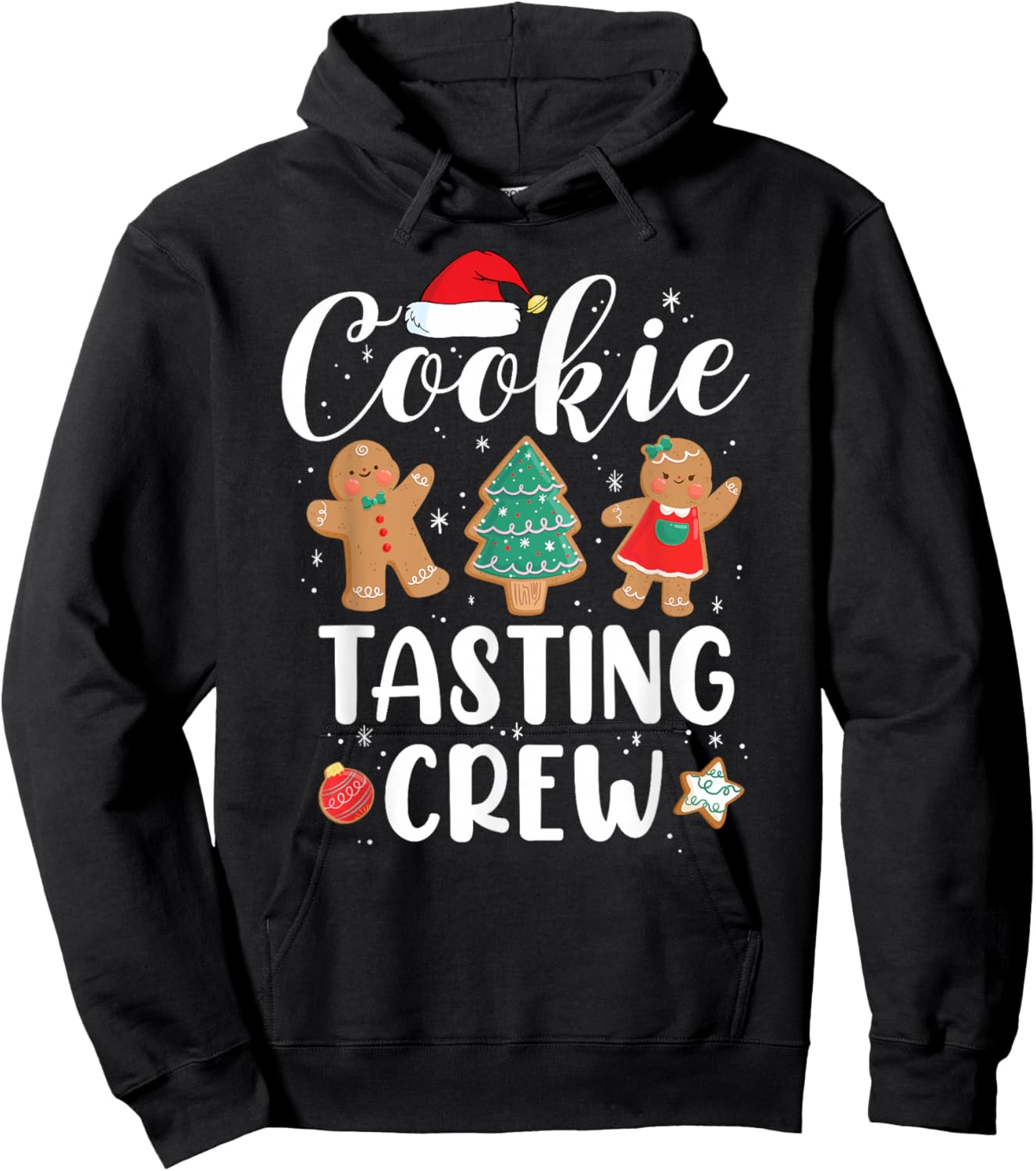 Cookie Tasting Crew Funny Pajamas Family Xmas Christmas Hoodie - Hoodie | Black