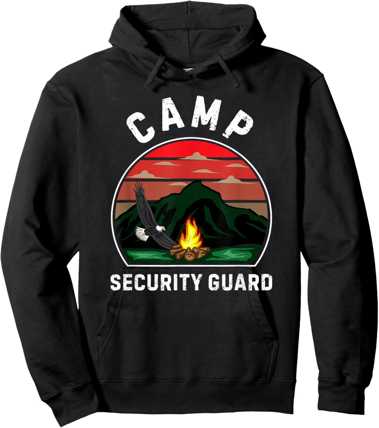 Camp Security Guard Retro Summer Camper Staff Camping Hoodie - Hoodie | Black