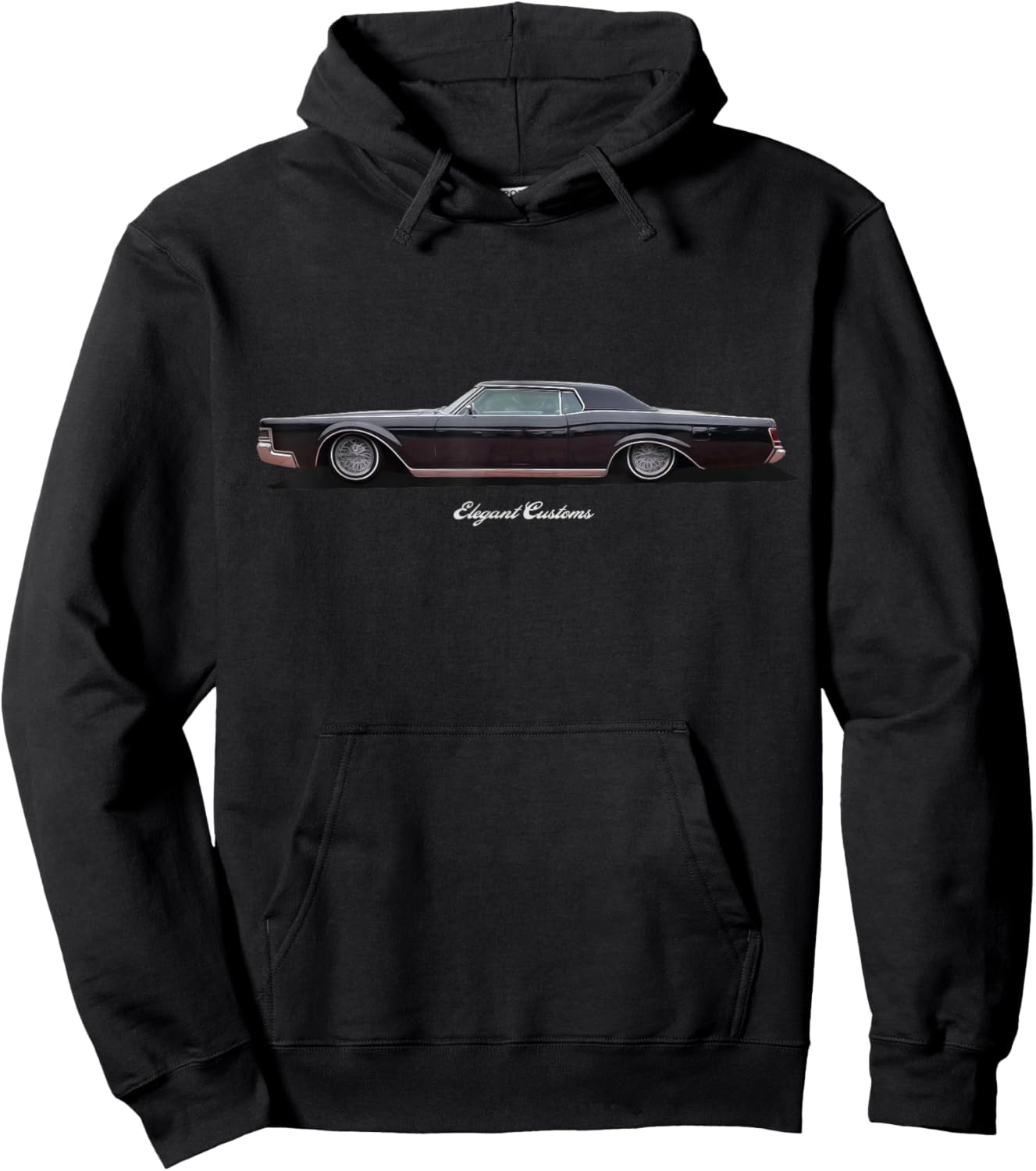 1972 Lincoln Mark III - Low Rider Kustom Lead Sled Hot Rod Hoodie - Hoodie | Black