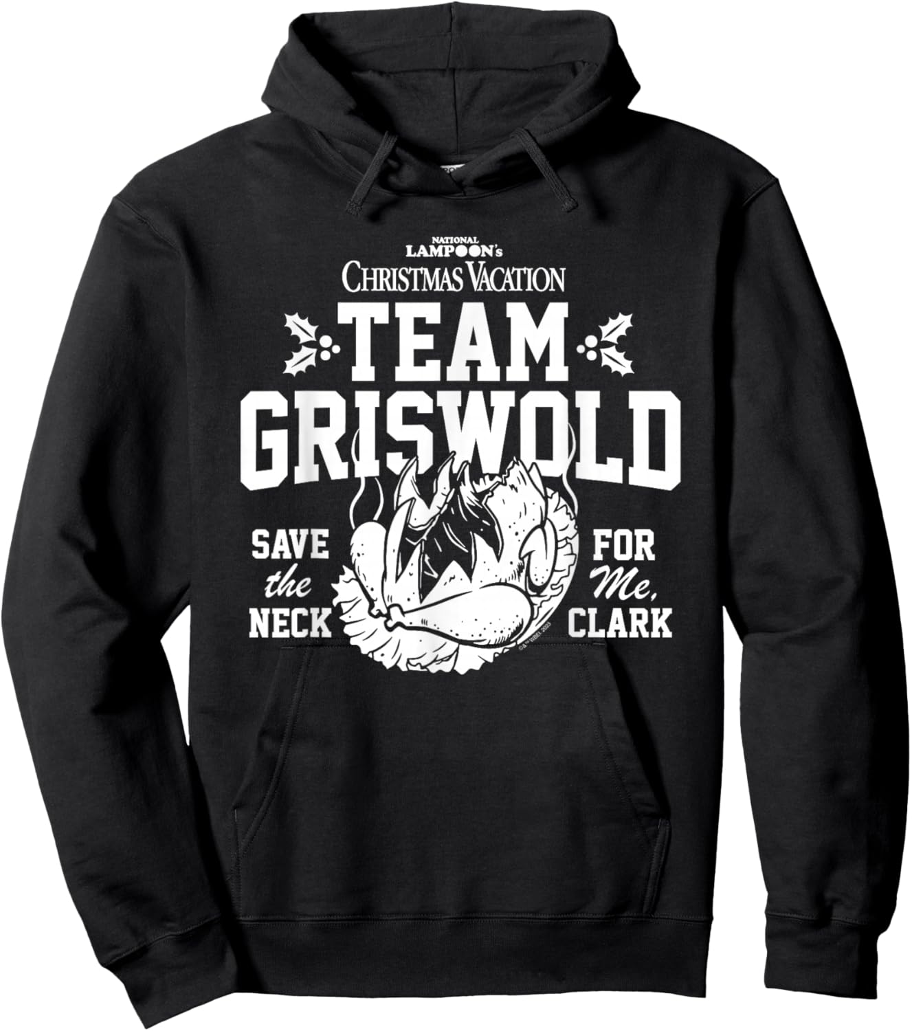 National Lampoon's Christmas Vacation Team Griswold - Men's Black Cotton Classic Short Sleeve Graphic Christmas - Small Hoodie - Hoodie | Black