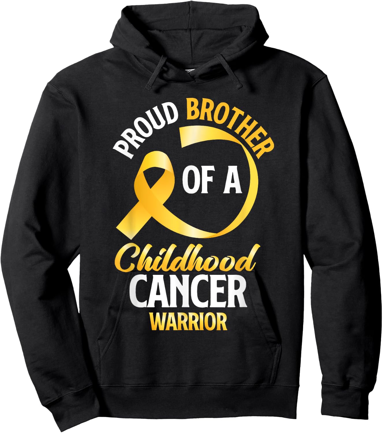 Proud Brother Of A Childhood Cancer Warrior Brother Sister Hoodie - Hoodie | Black